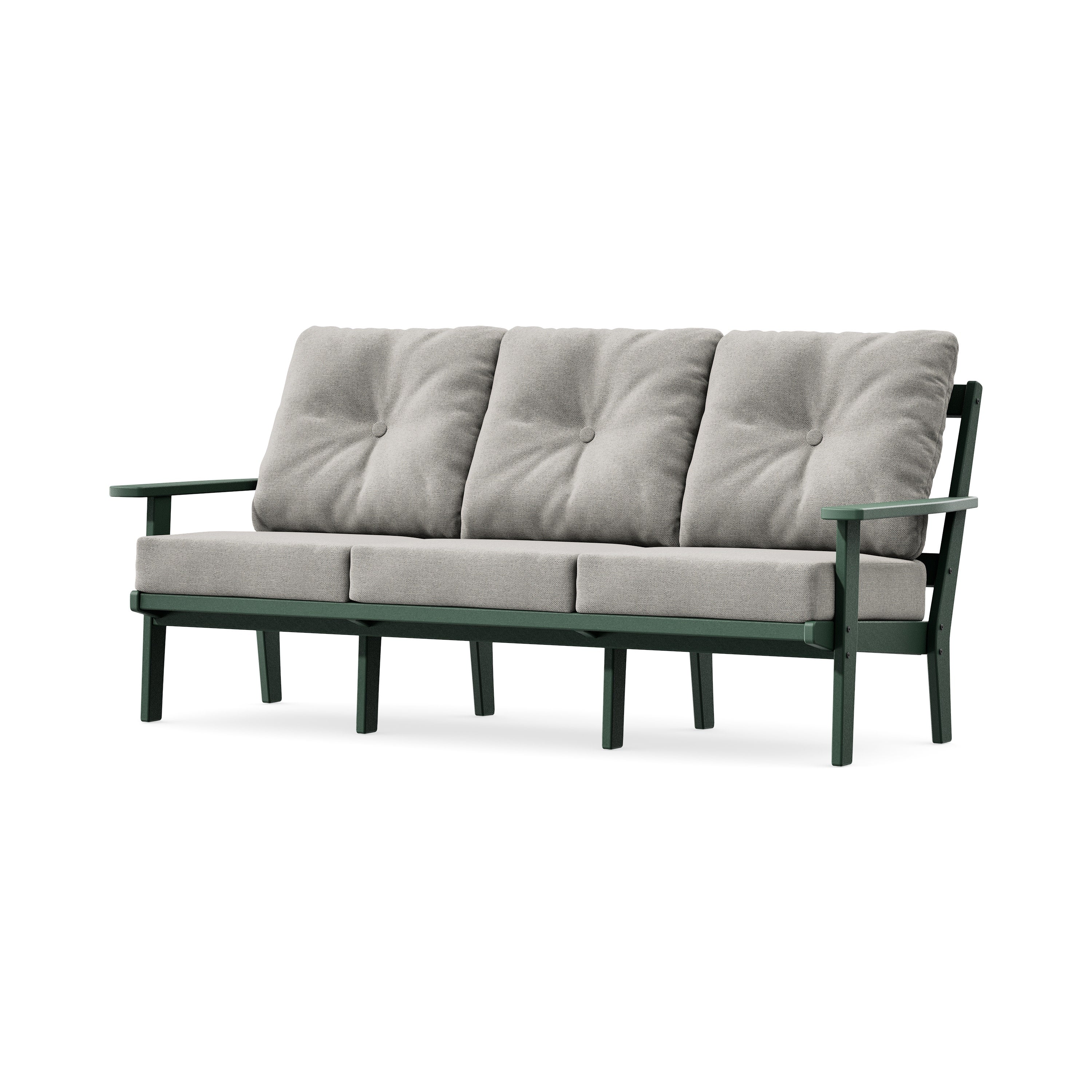 PrairieDeep Seating Sofa in Green / Weathered Tweed