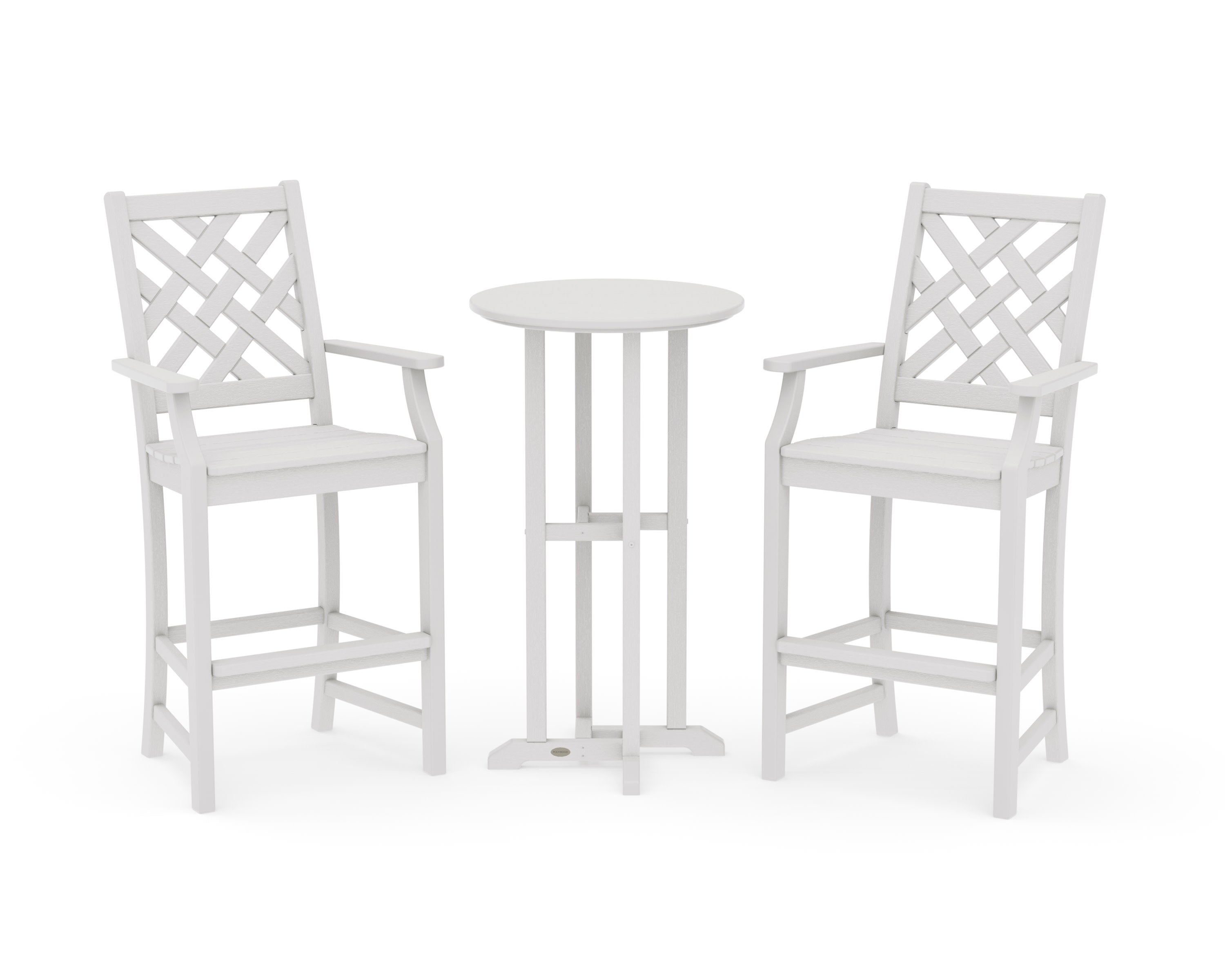 Wovendale 3-Piece Farmhouse Bar Set in Vintage White