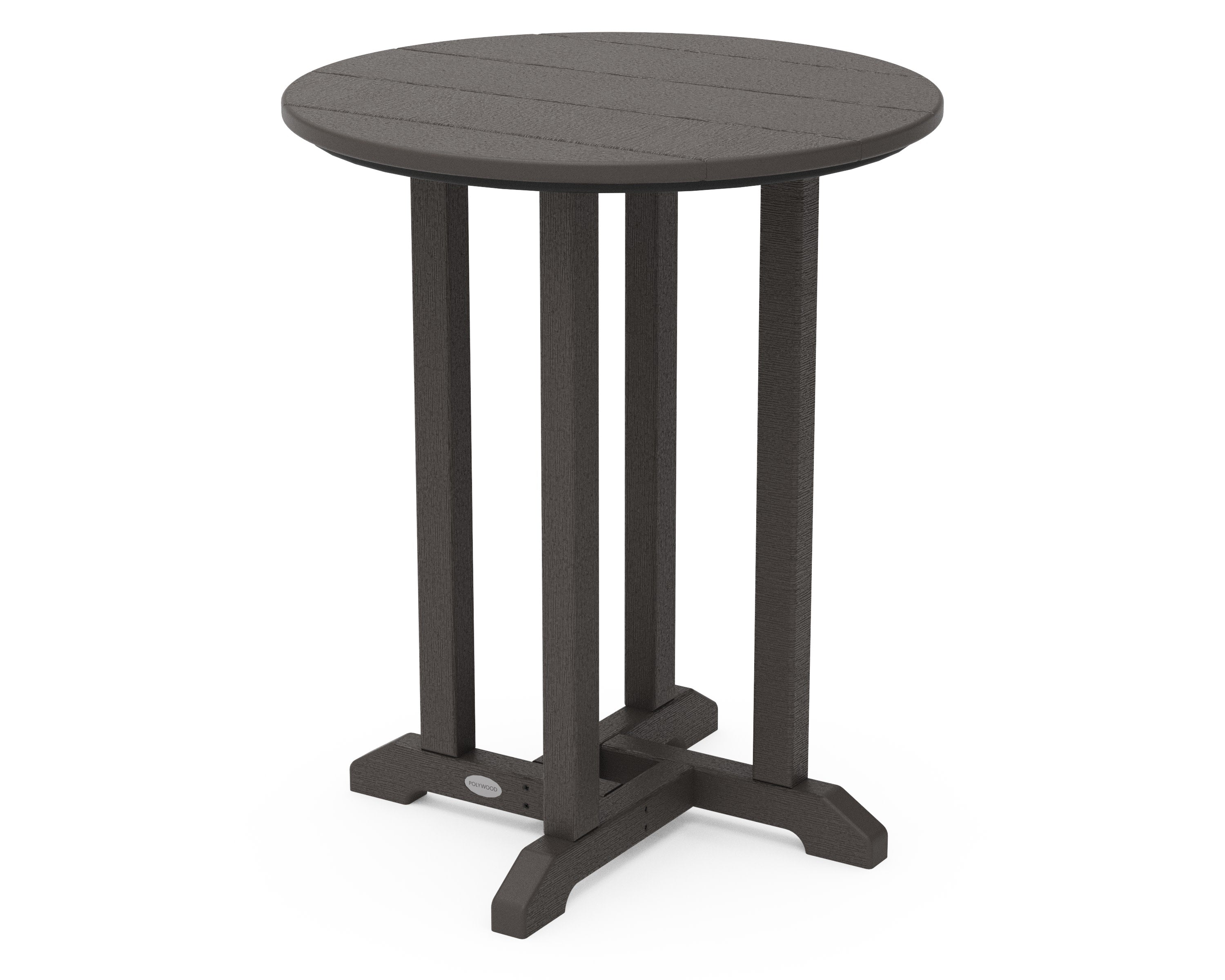 24" Round Farmhouse Bistro Table in Vintage Coffee