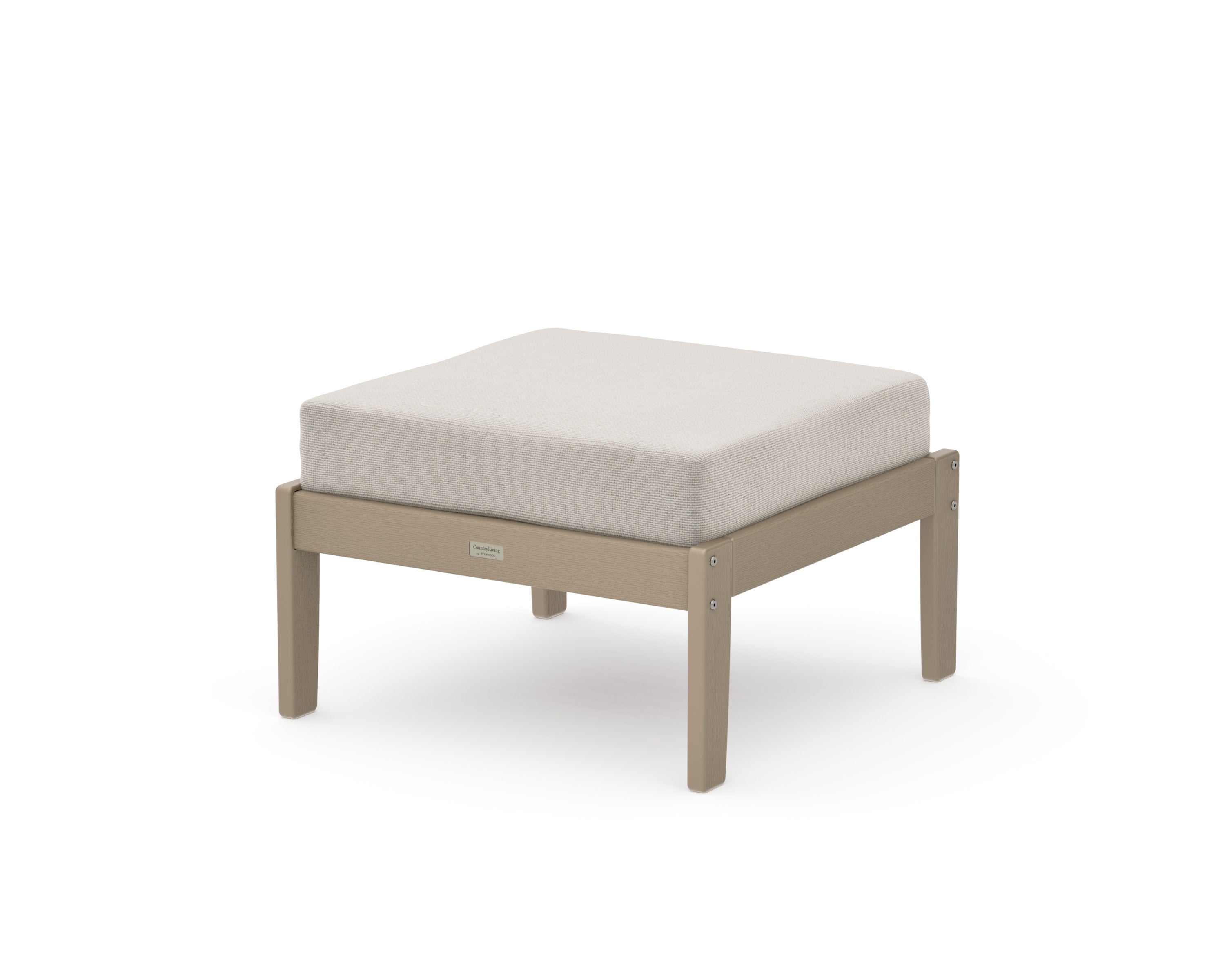 Cottage Deep Seating Ottoman in Vintage Sahara / Dune Burlap