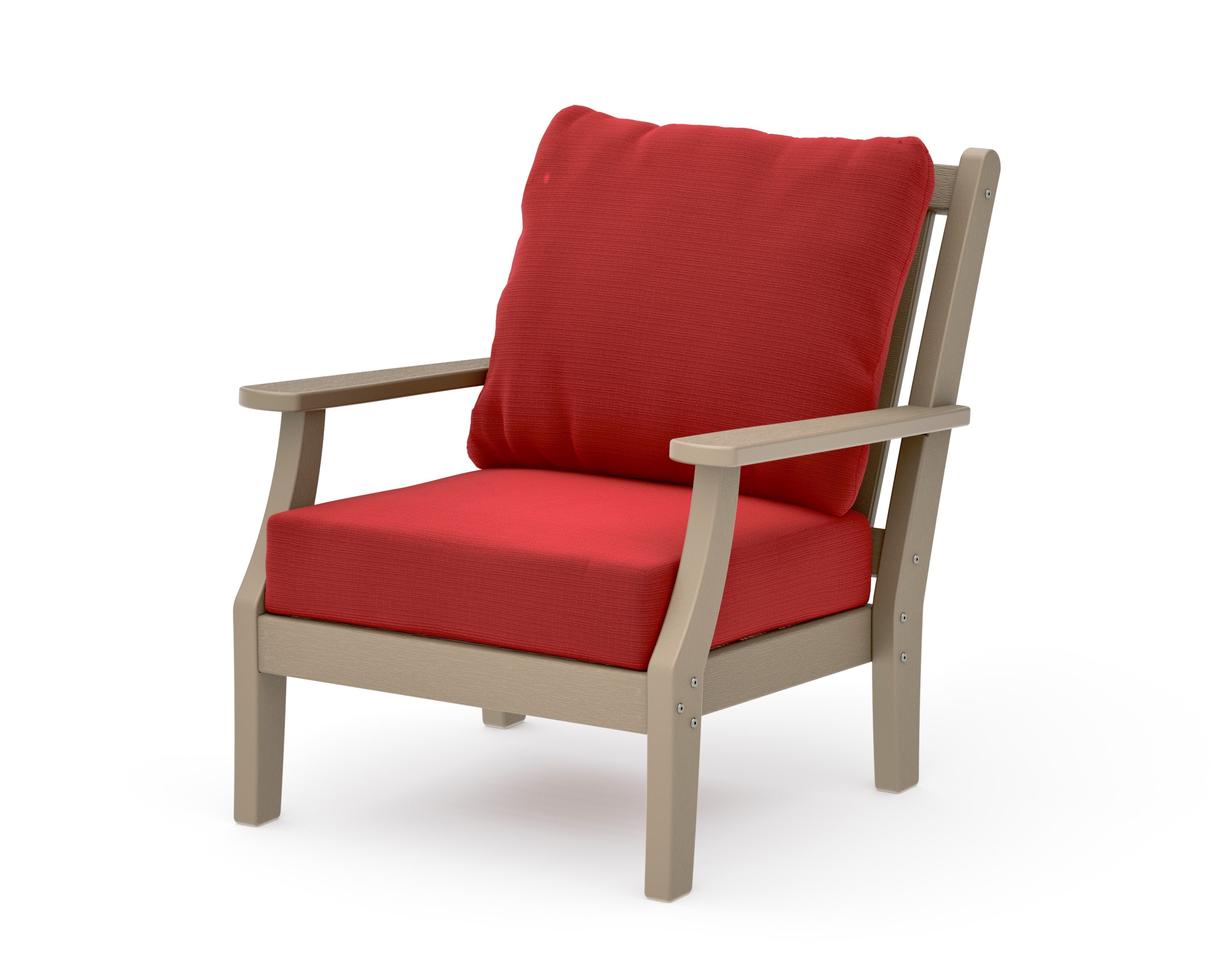Wovendale Deep Seating Chair in Vintage Sahara / Crimson Linen