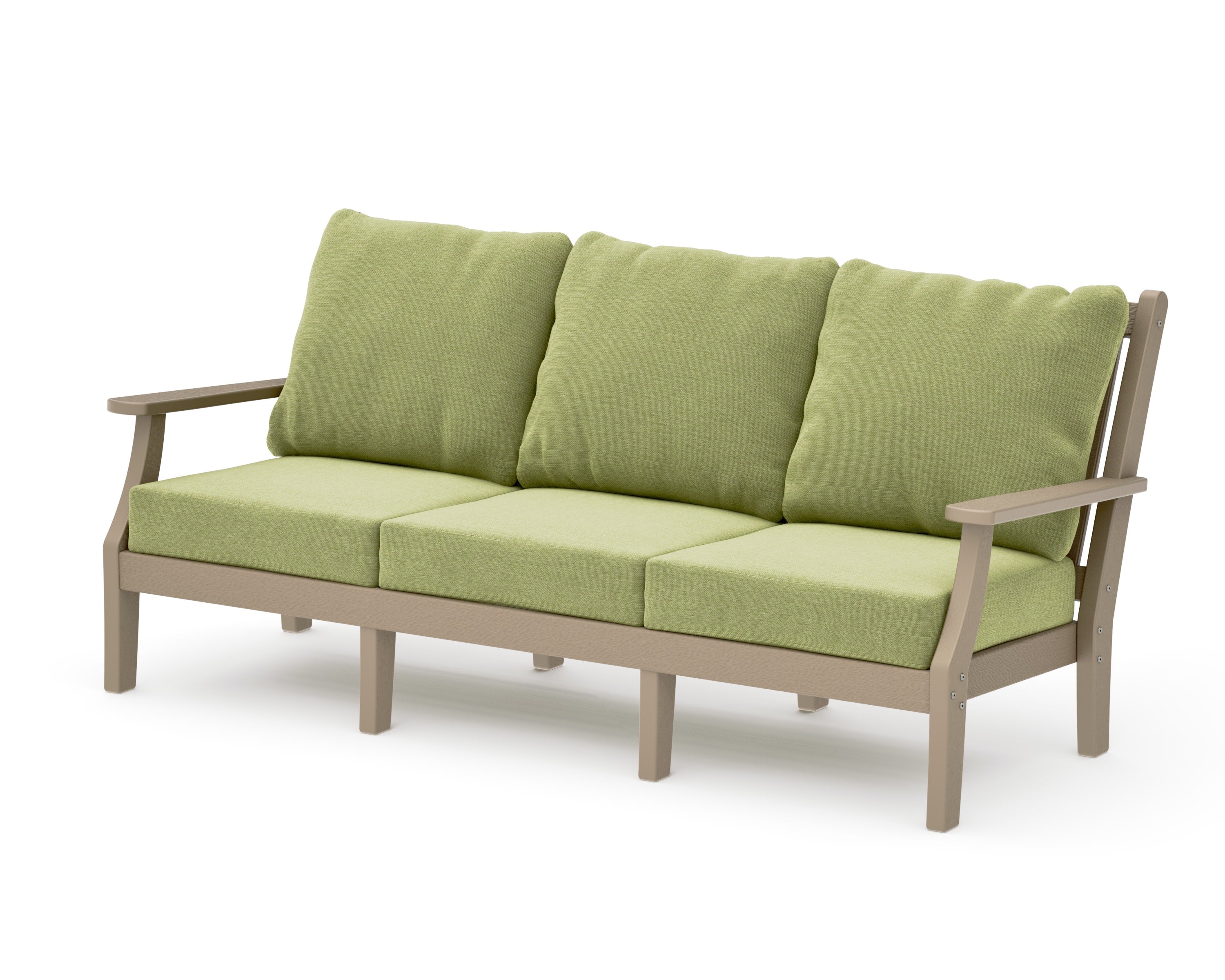 Wovendale Deep Seating Sofa in Vintage Sahara / Chartreuse Boucle