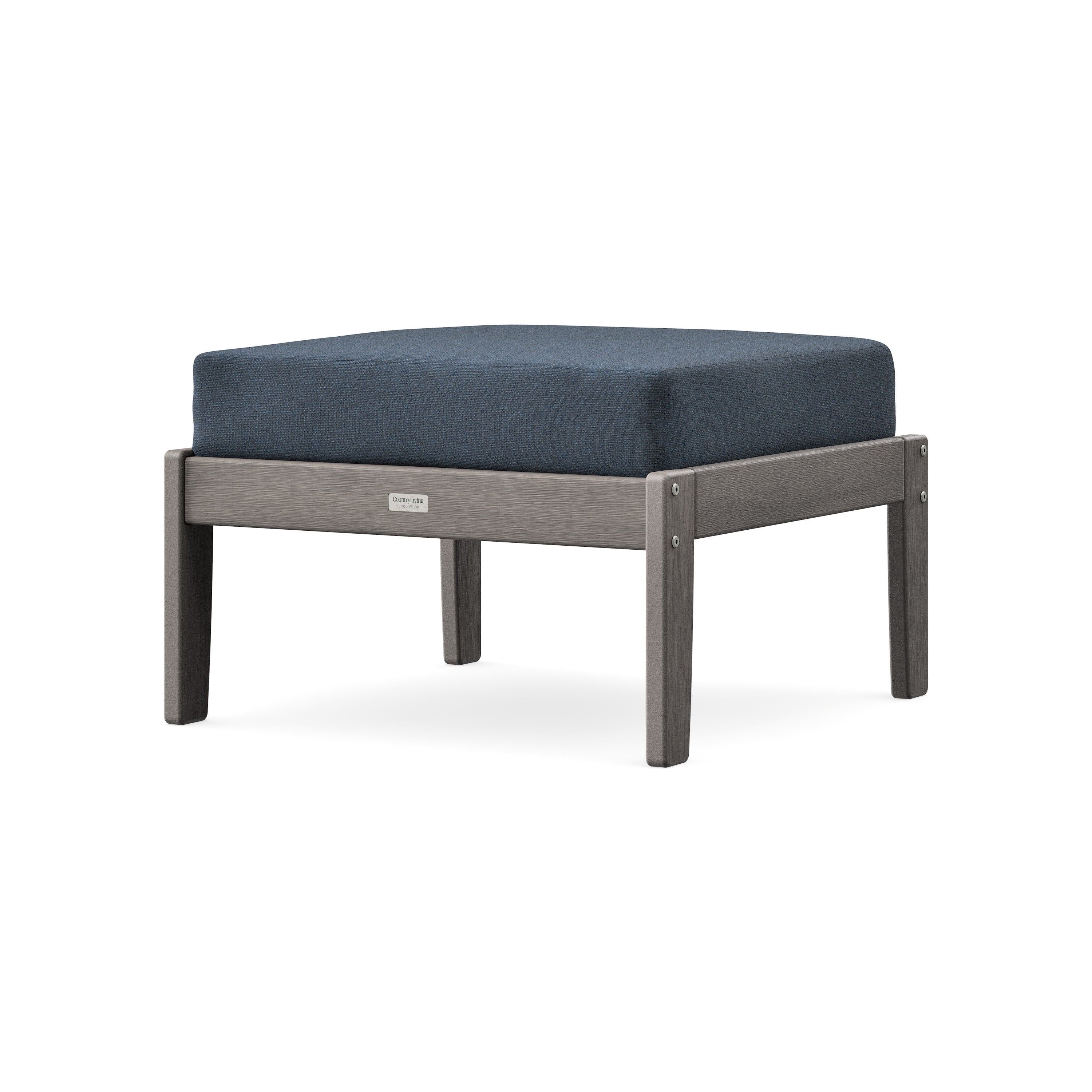 Cottage Deep Seating Ottoman in Driftwood / Marine Indigo
