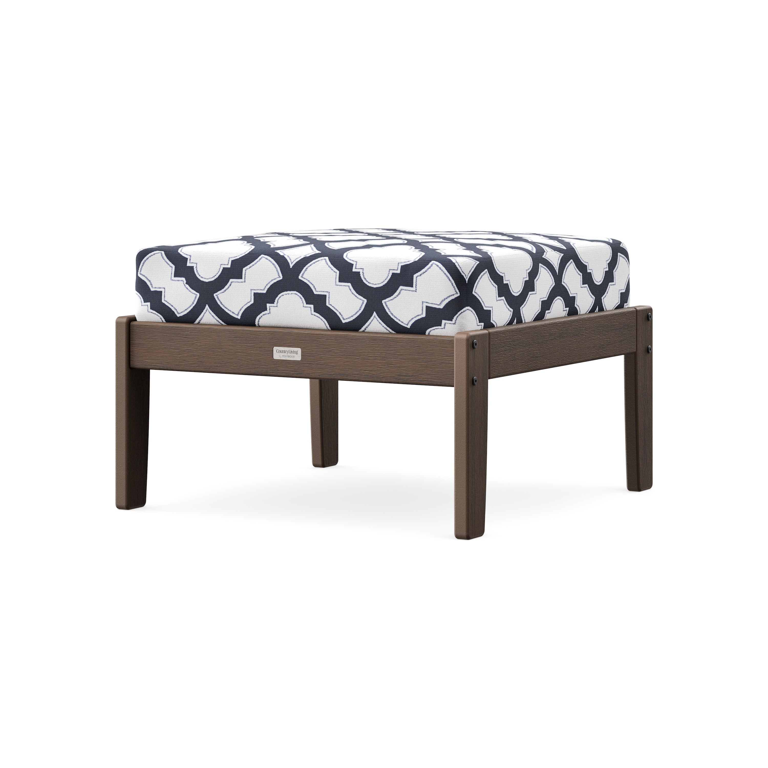 Cottage Deep Seating Ottoman in Kona / Trellis Navy