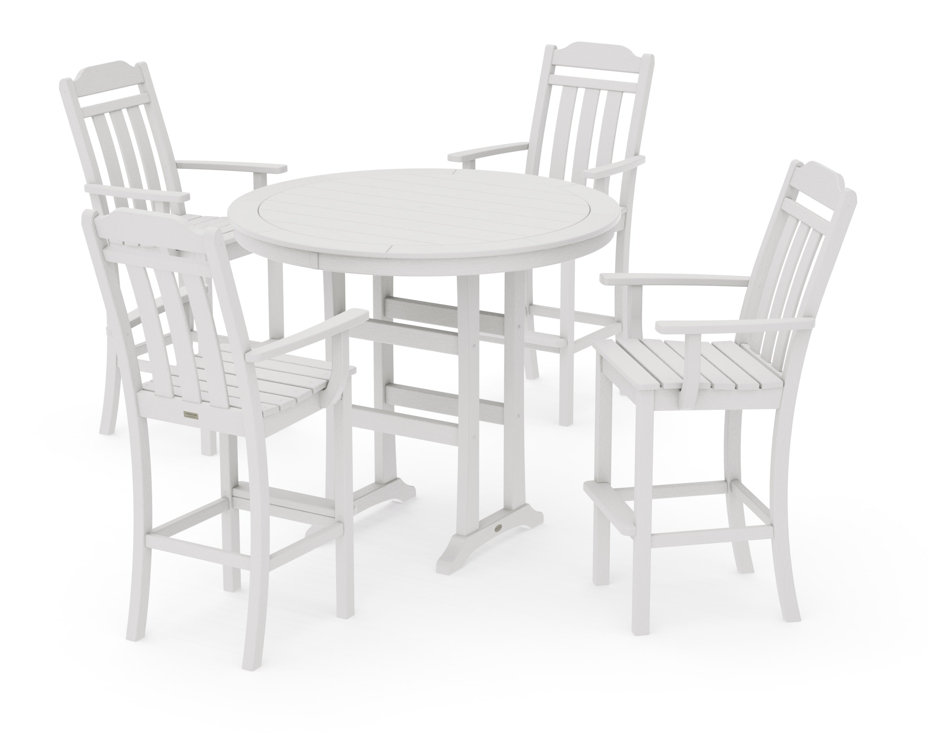 Cottage 5-Piece Round Bar Set in Vintage White