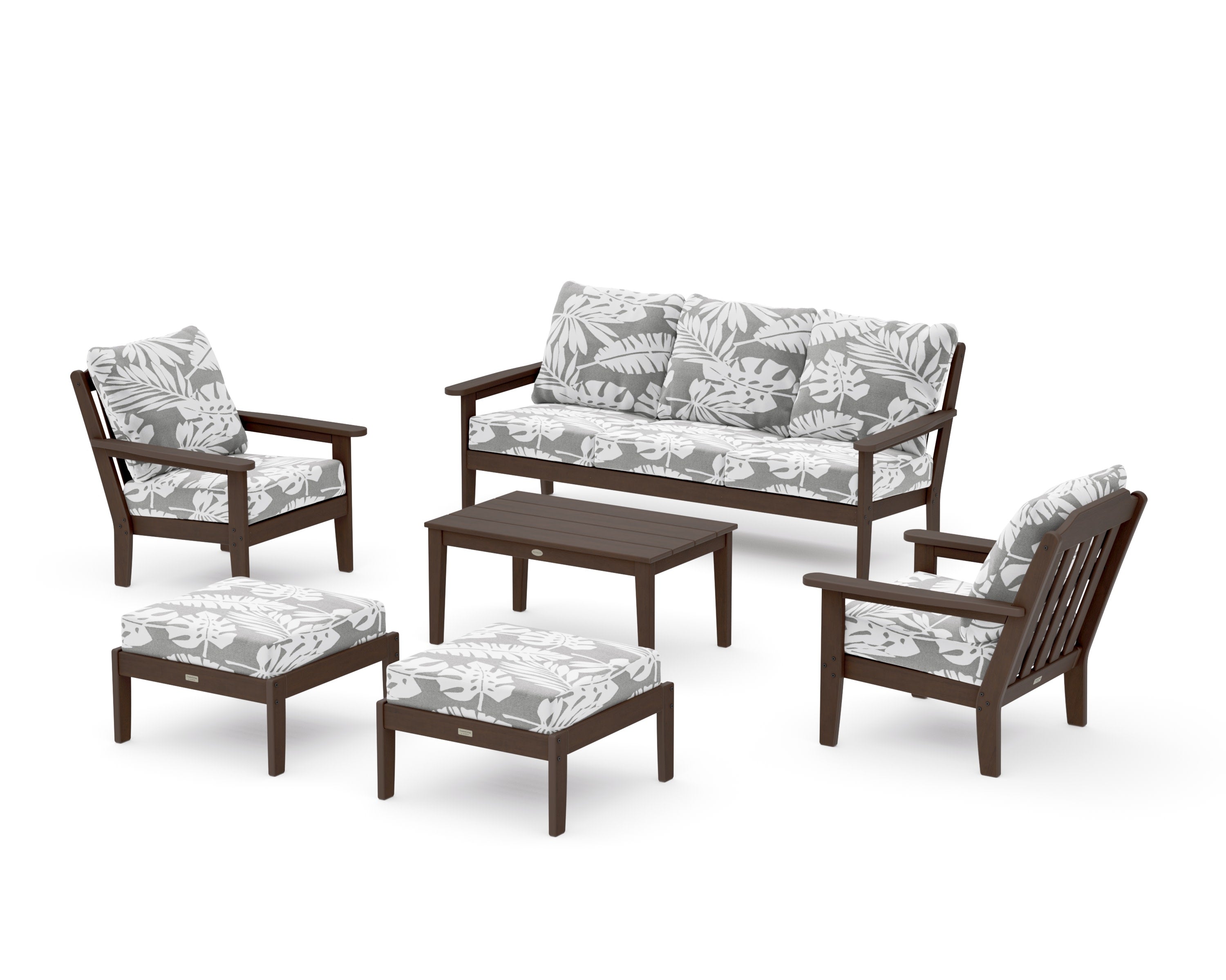 Cottage 6-Piece Lounge Sofa Set in Kona / Leaf Grey Mist