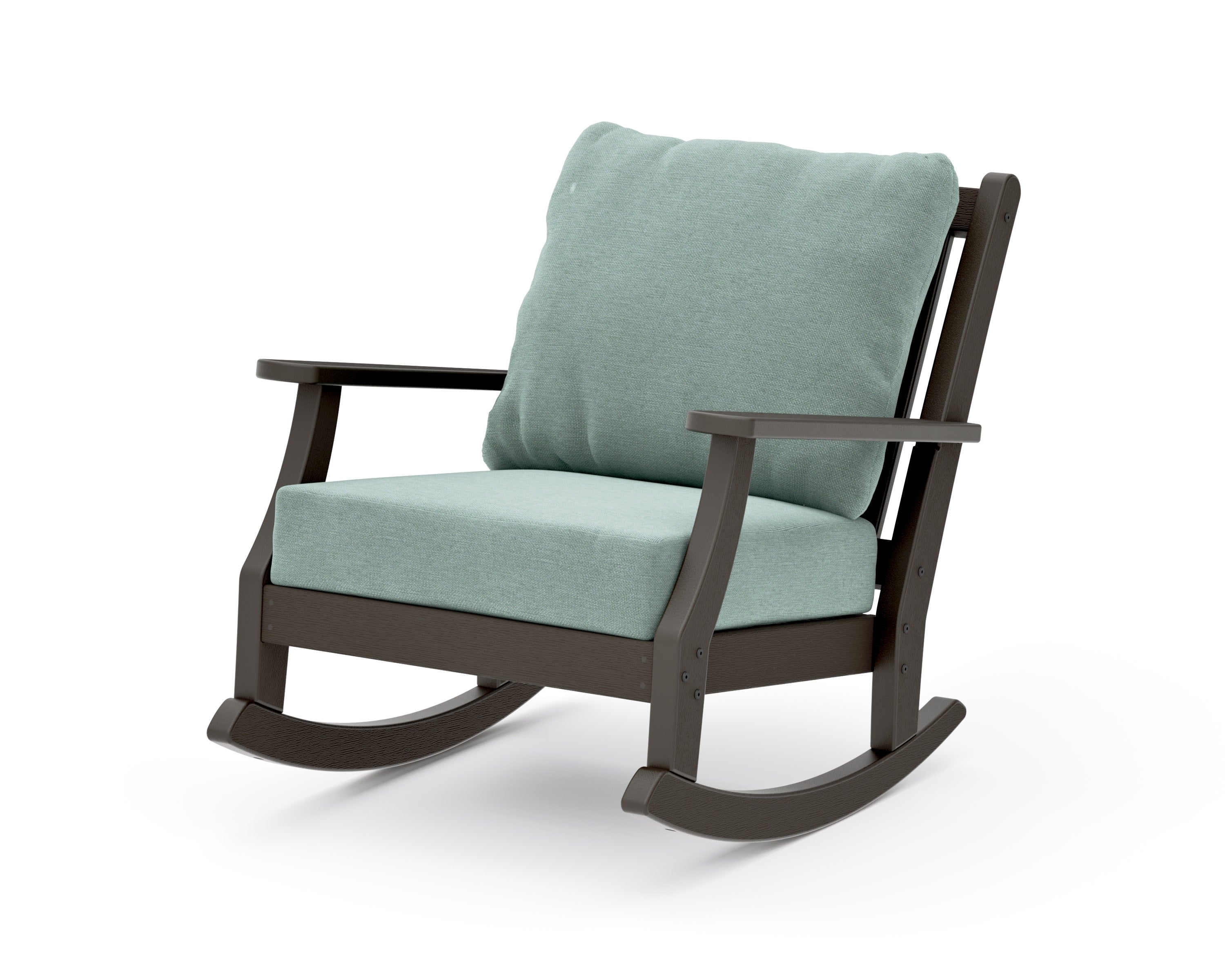Wovendale Deep Seating Rocking Chair in Vintage Coffee / Glacier Spa