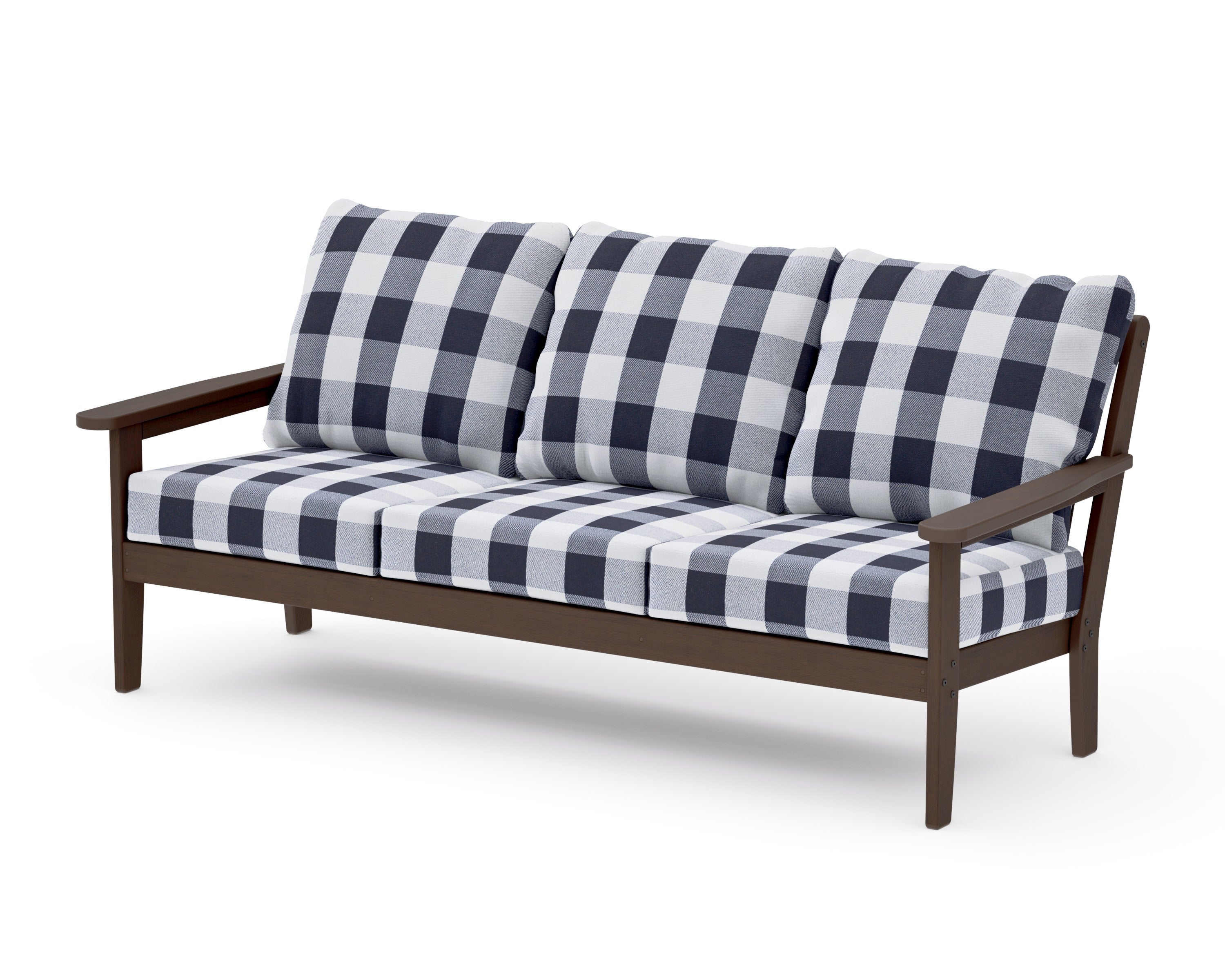 Cottage Deep Seating Sofa in Kona / Buffalo Plaid Navy