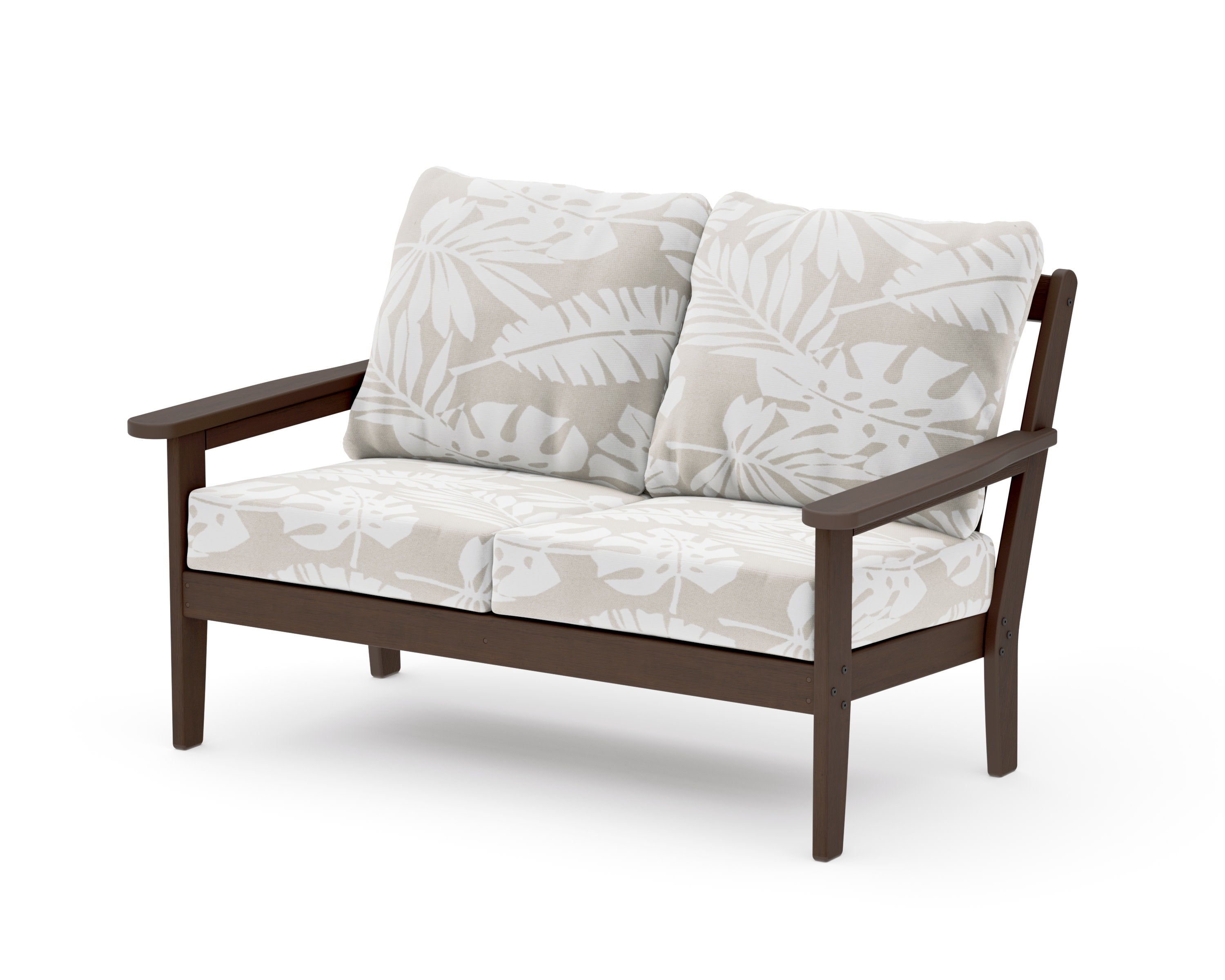 Cottage Deep Seating Loveseat in Kona / Leaf Dune Burlap