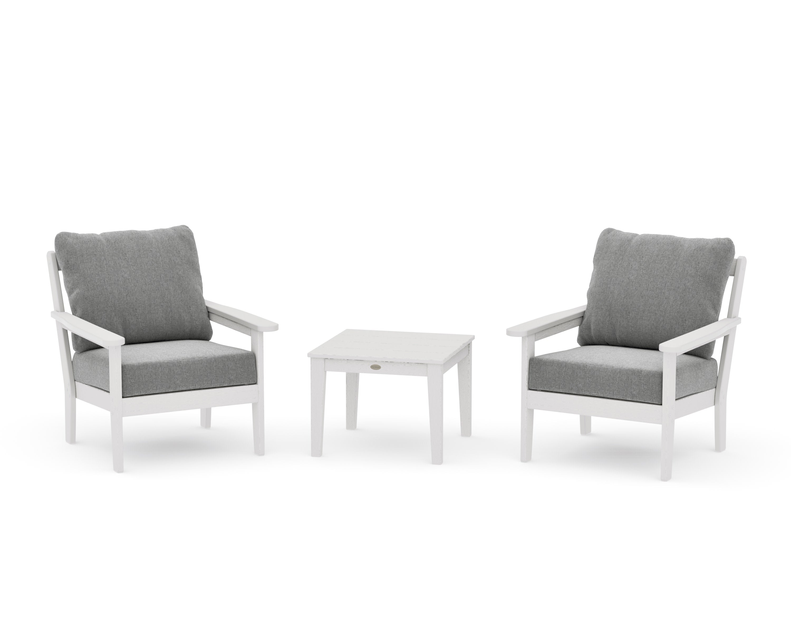Cottage 3-Piece Deep Seating Set in Vintage White / Grey Mist