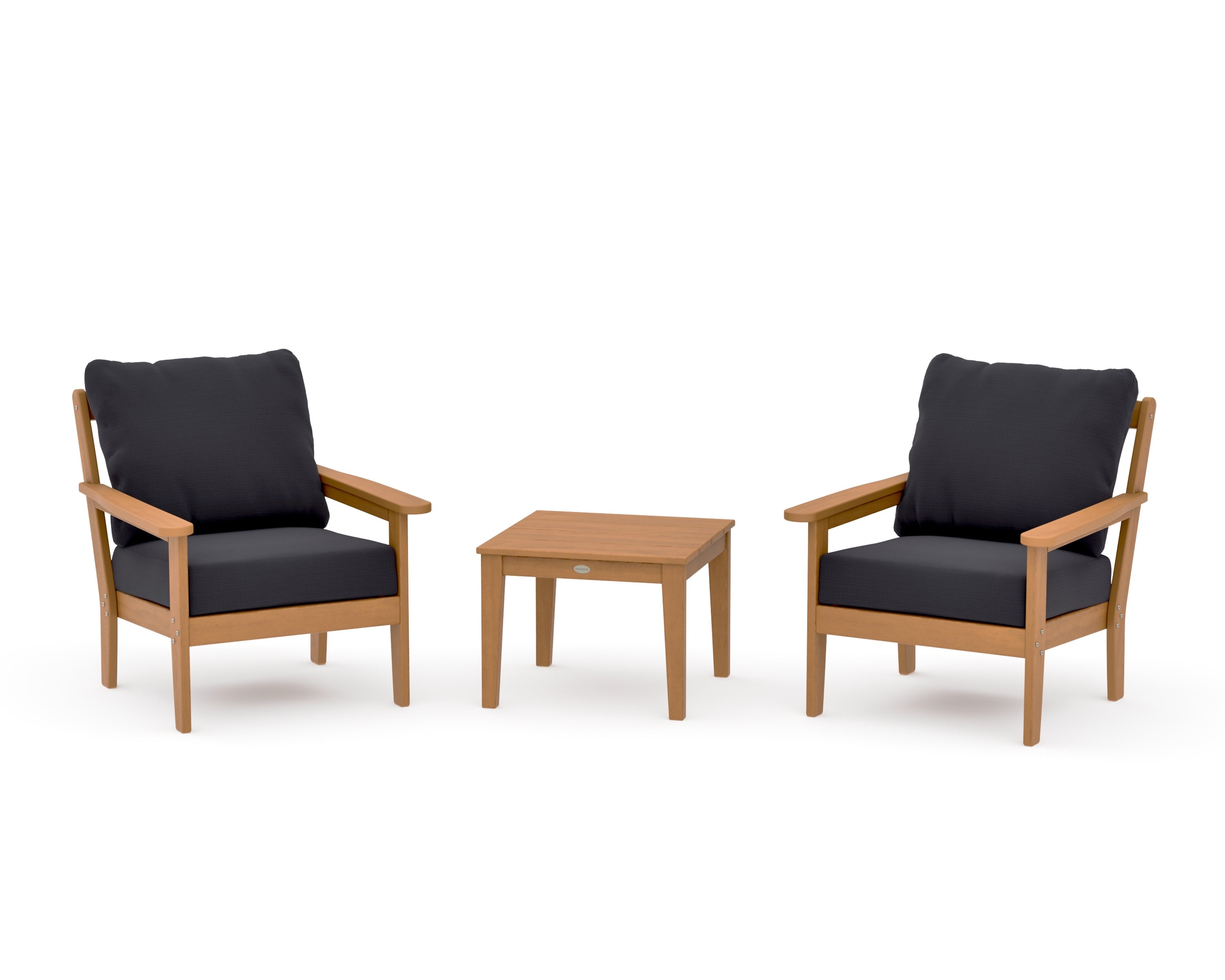 Cottage 3-Piece Deep Seating Set in Natural / Midnight Linen