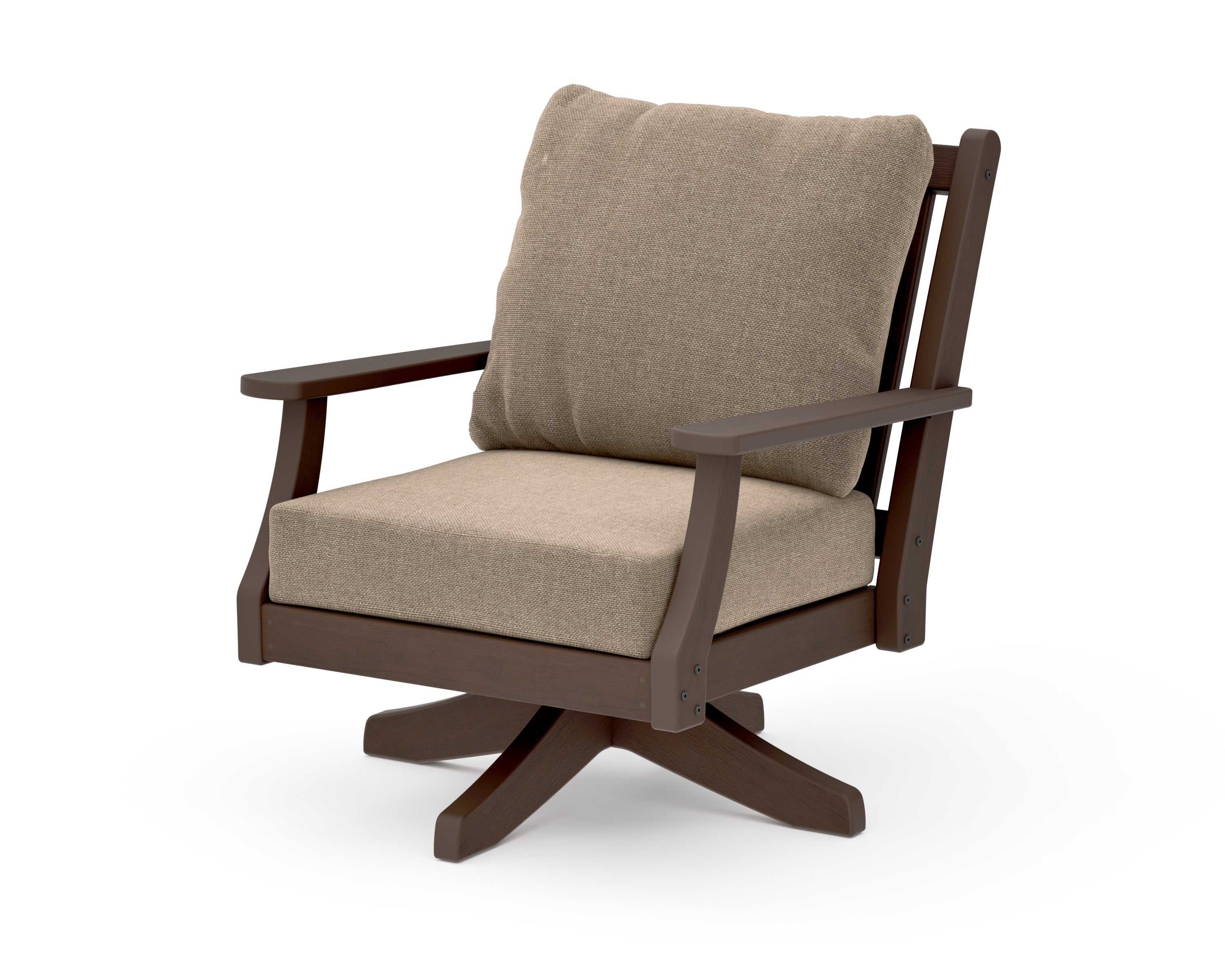 Wovendale Deep Seating Swivel Chair in Kona / Spiced Burlap