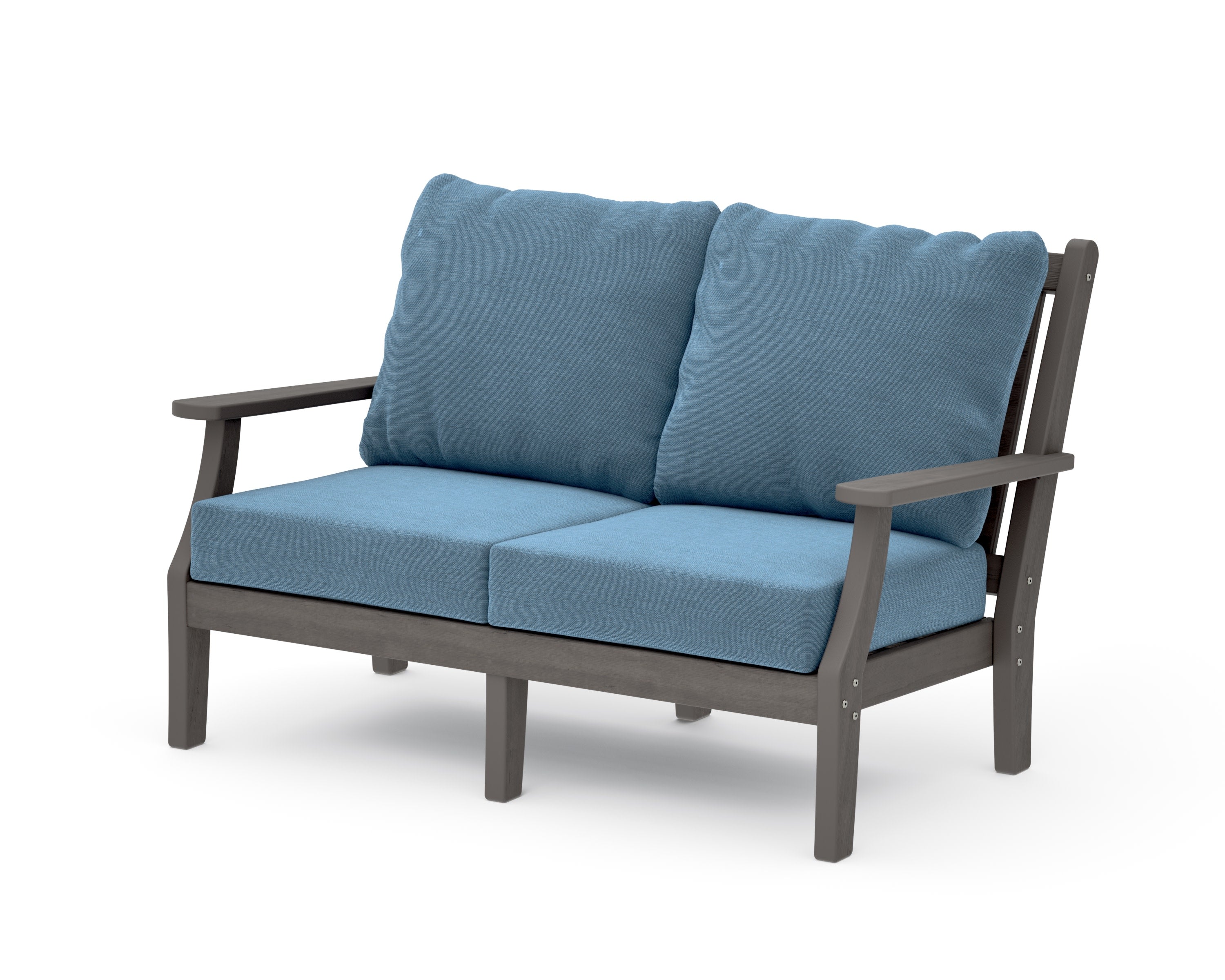 Wovendale Deep Seating Loveseat in Driftwood / Sky Blue