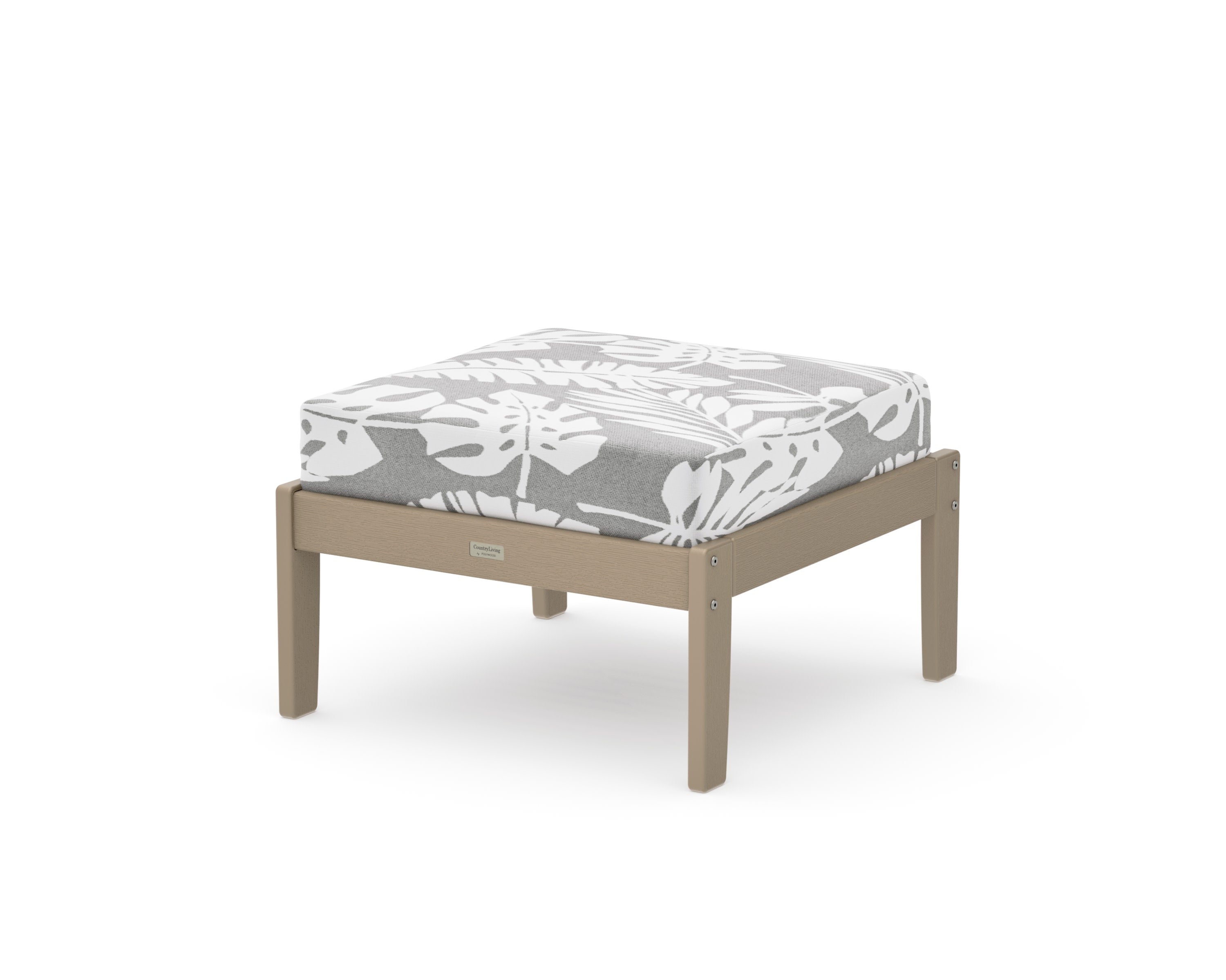 Cottage Deep Seating Ottoman in Vintage Sahara / Leaf Grey Mist