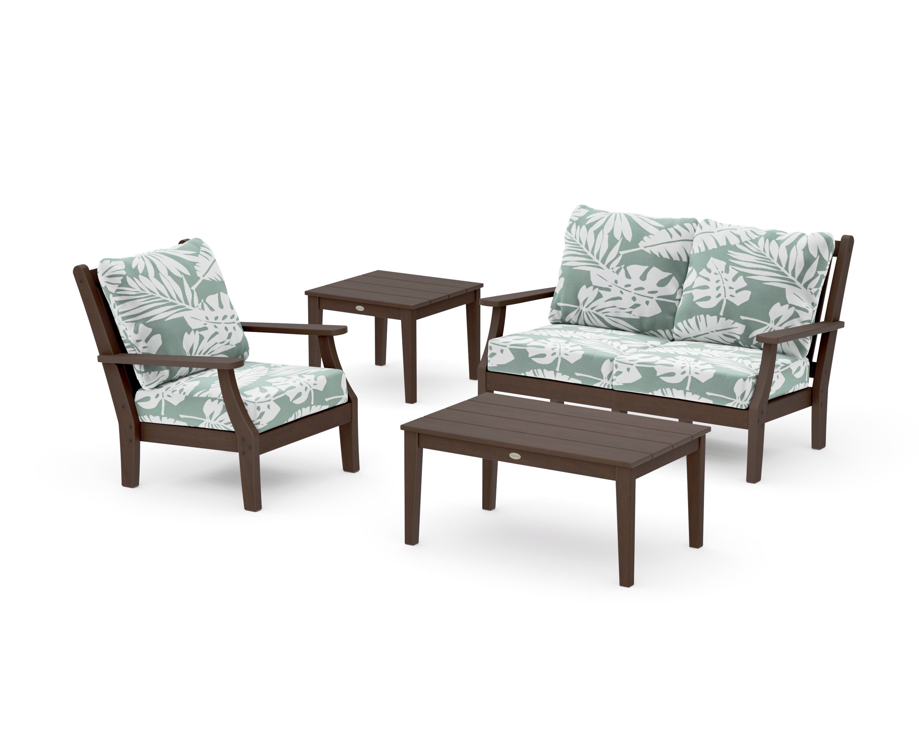 Wovendale 4-Piece Deep Seating Set in Kona / Leaf Glacier Spa