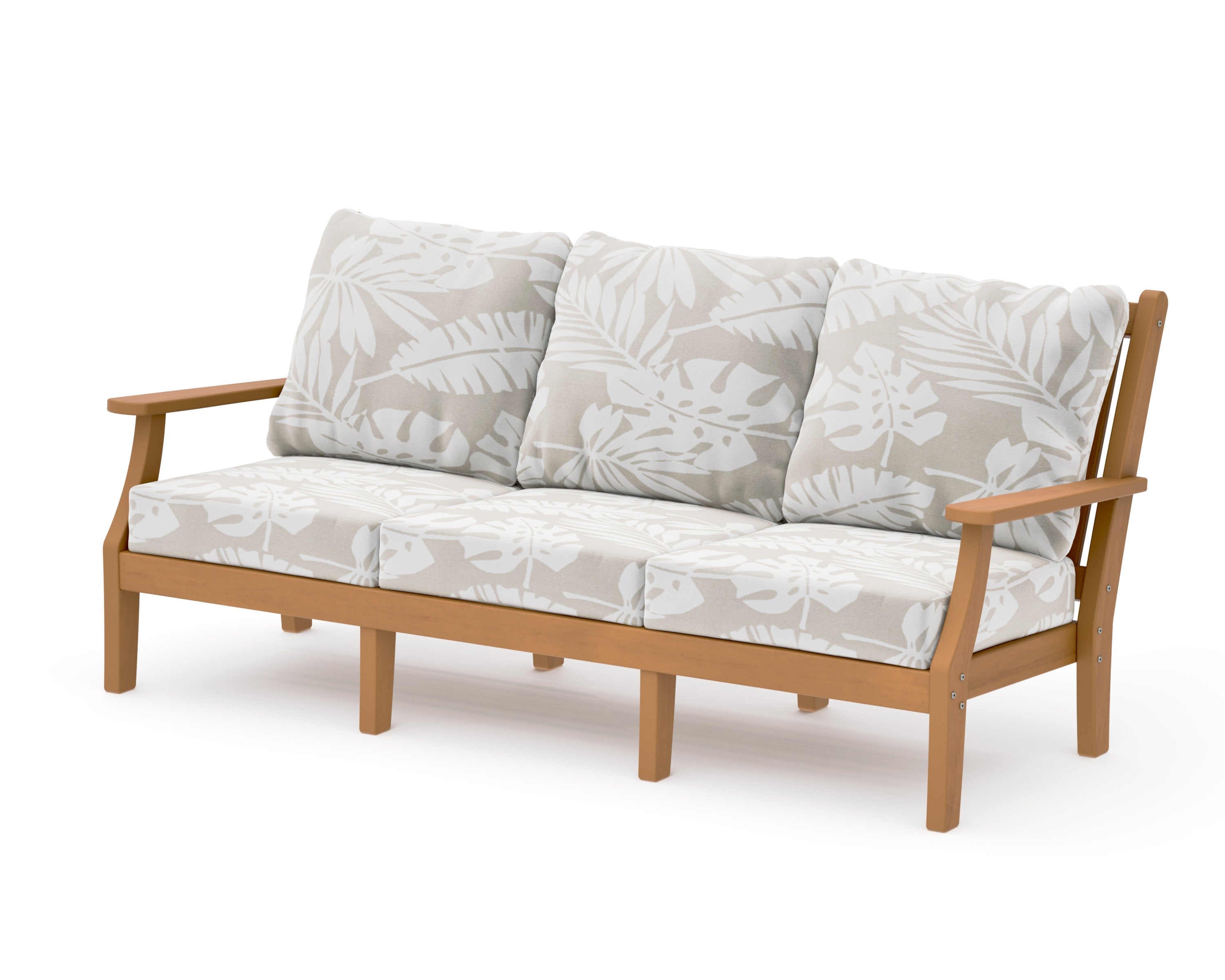 Wovendale Deep Seating Sofa in Natural / Leaf Dune Burlap