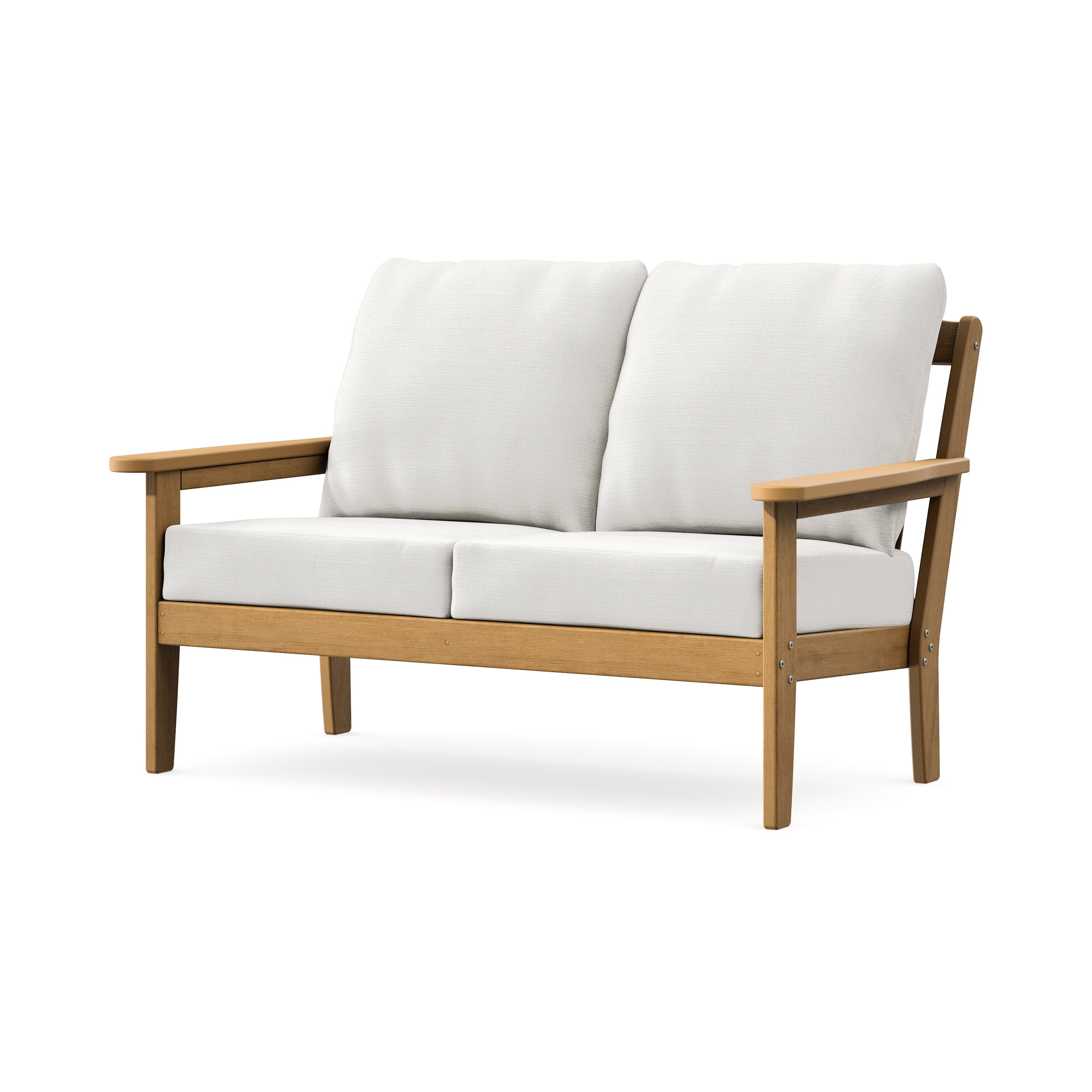 Cottage Deep Seating Loveseat in Natural / Natural Linen