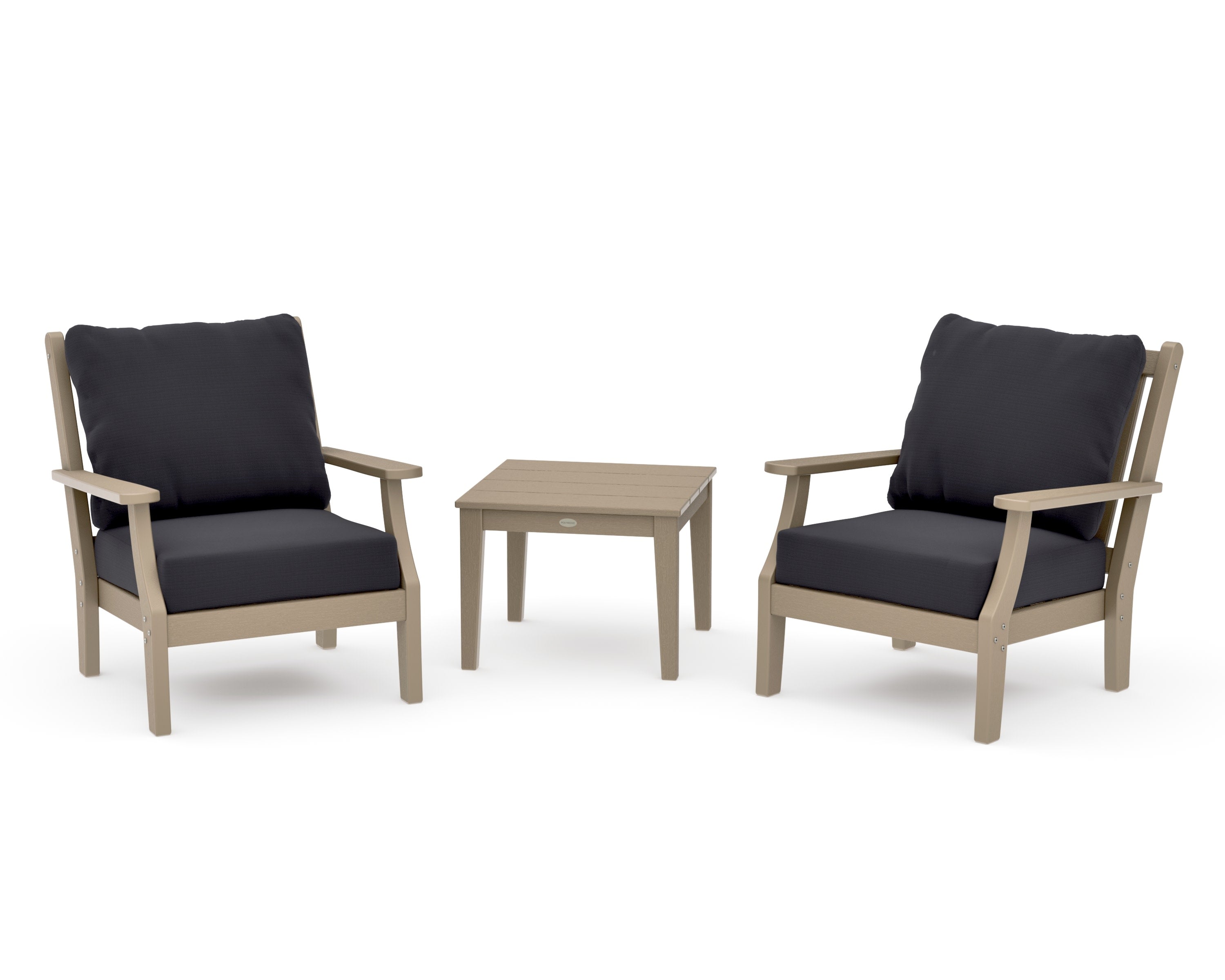Wovendale 3-Piece Deep Seating Set in Vintage Sahara / Midnight Linen