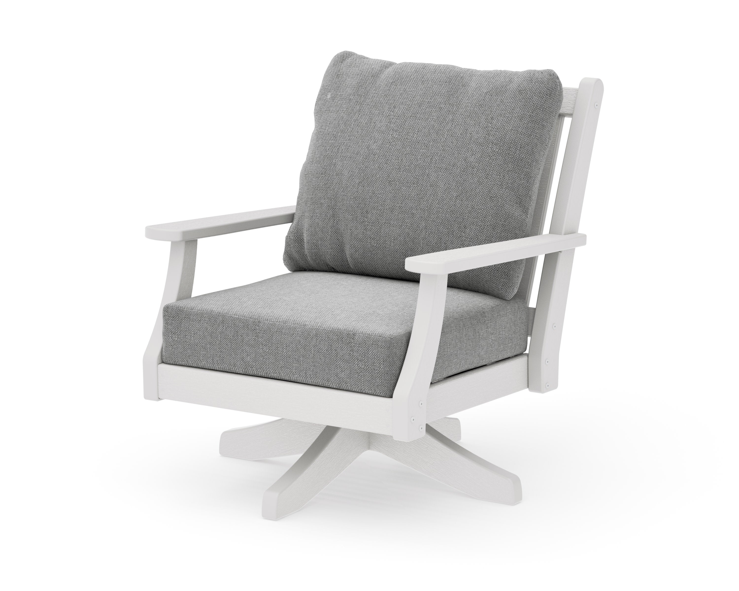 Wovendale Deep Seating Swivel Chair in Vintage White / Grey Mist