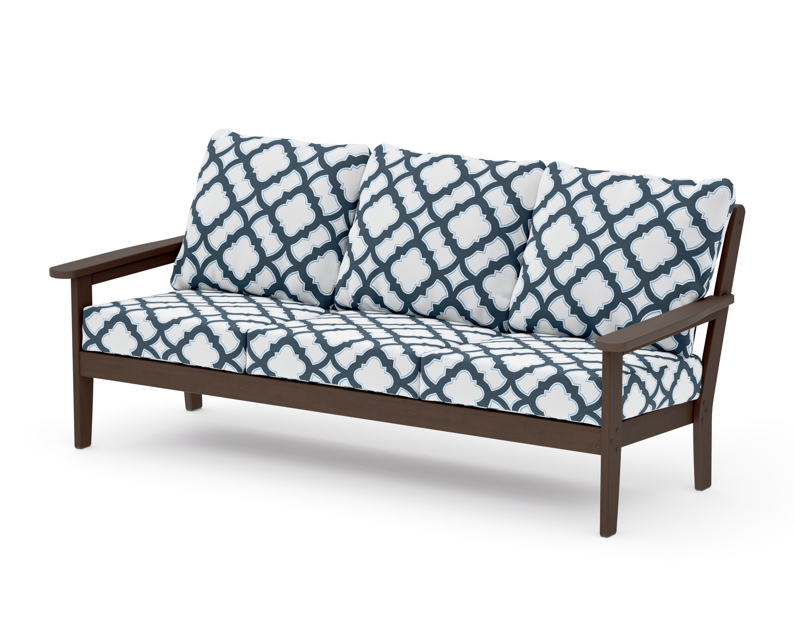 Cottage Deep Seating Sofa in Kona / Trellis Marine Indigo