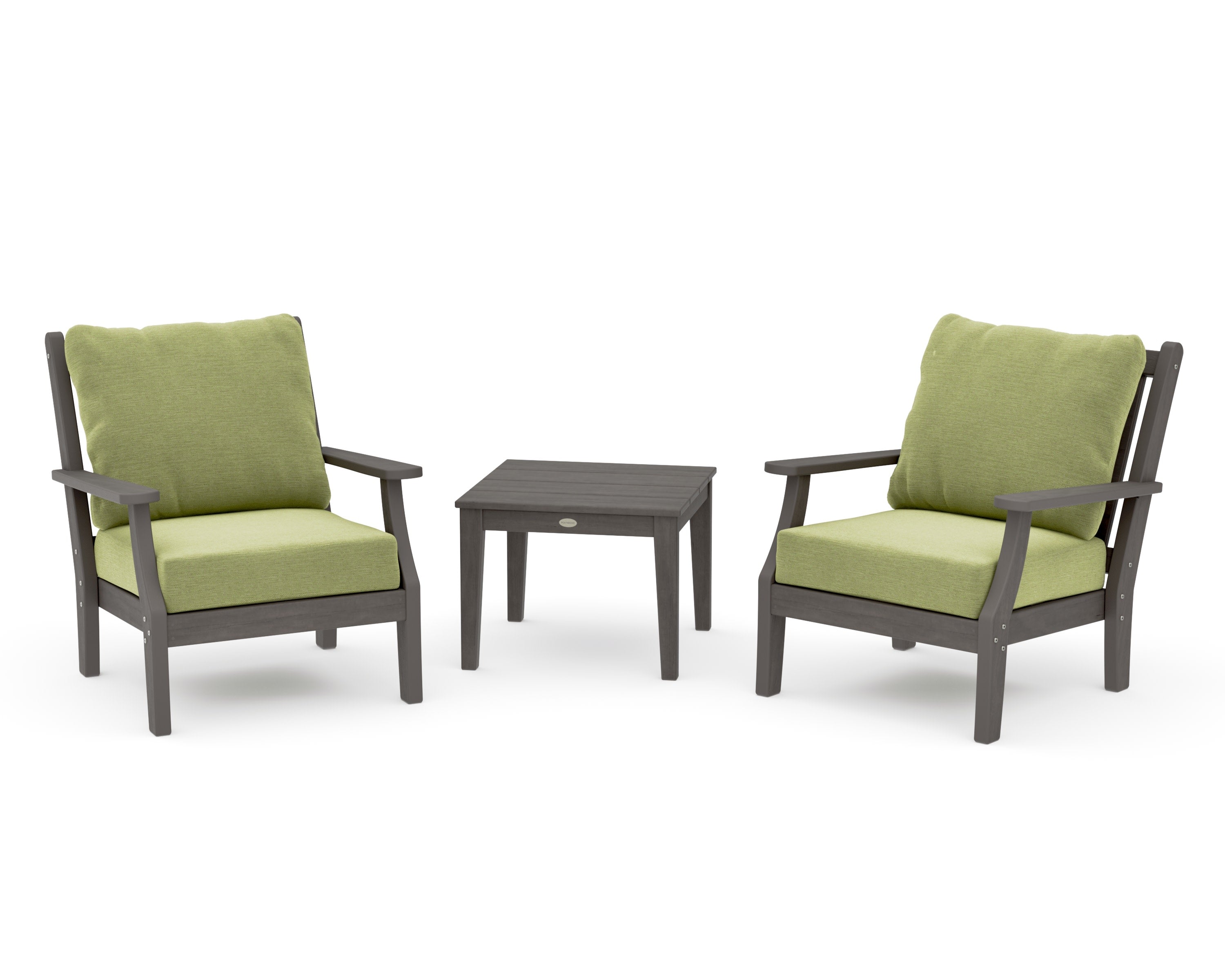 Wovendale 3-Piece Deep Seating Set in Driftwood / Chartreuse Boucle