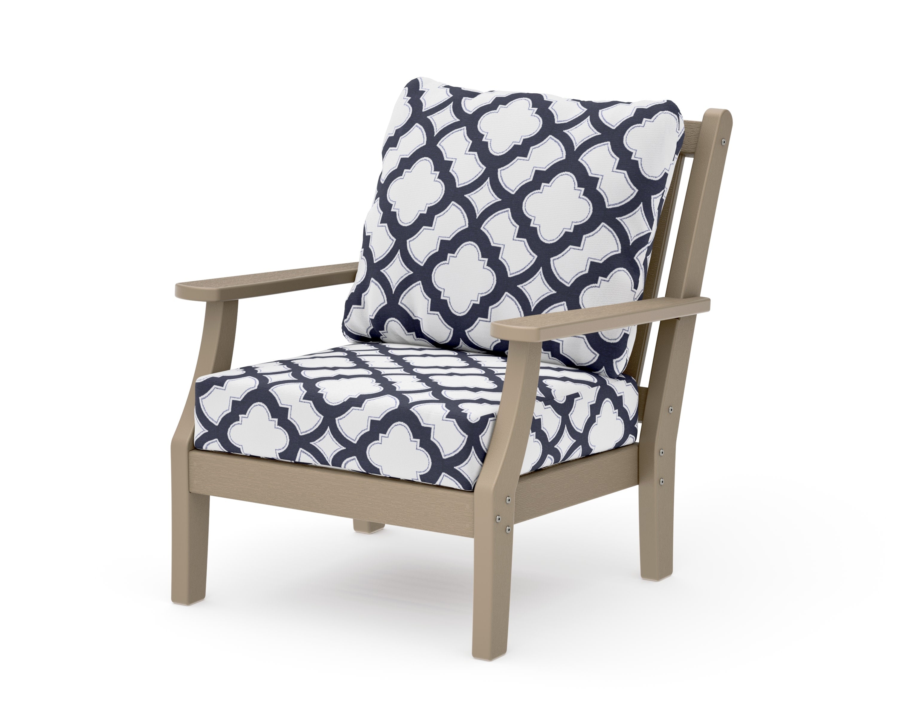Wovendale Deep Seating Chair in Vintage Sahara / Trellis Navy