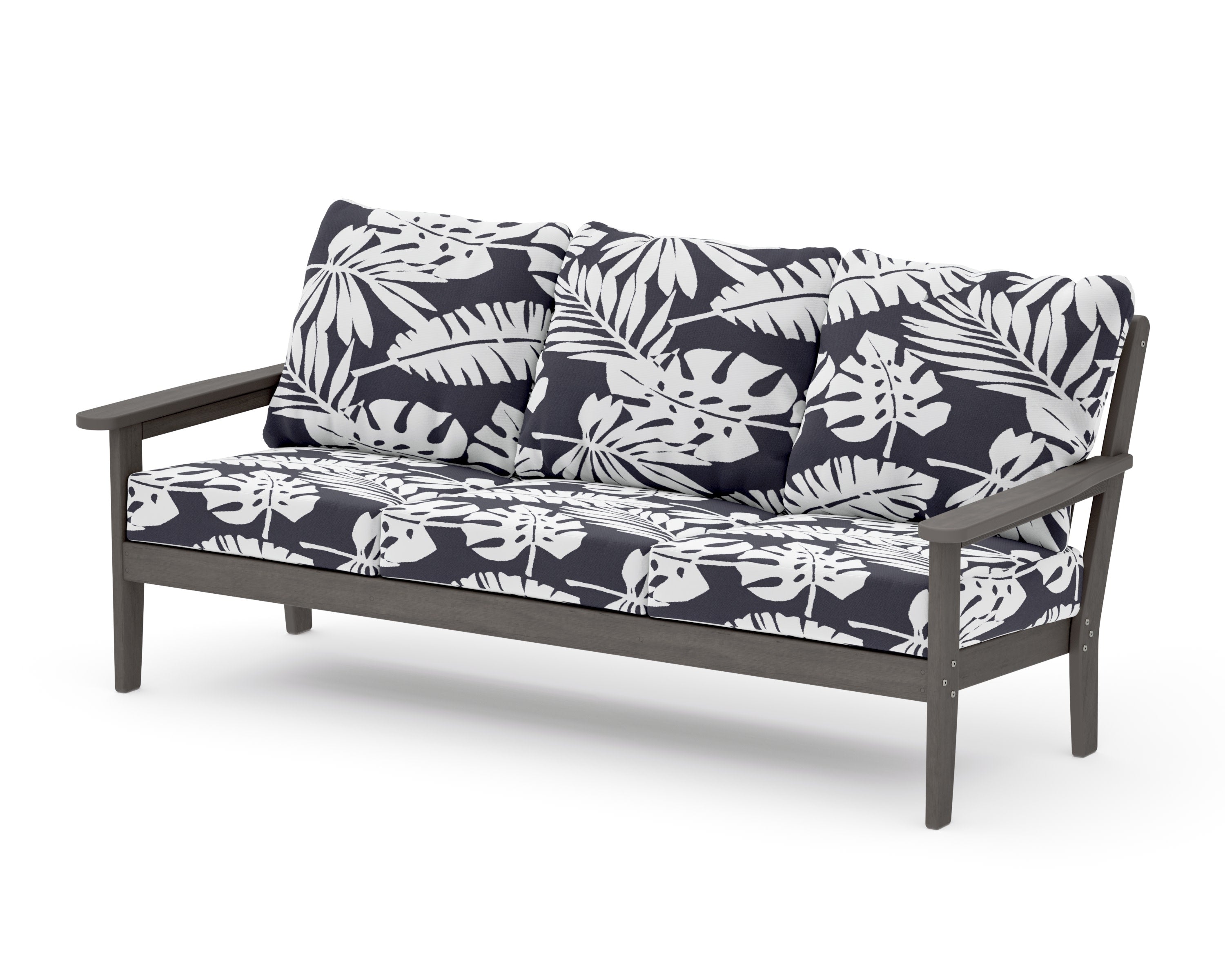 Cottage Deep Seating Sofa in Driftwood / Leaf Navy