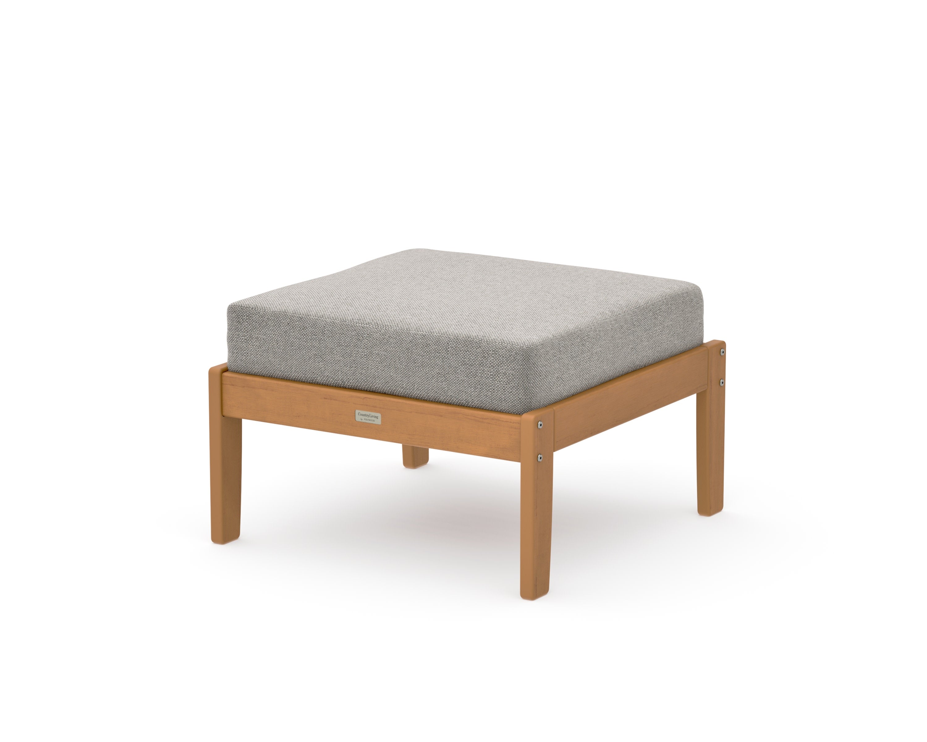 Cottage Deep Seating Ottoman in Natural / Weathered Tweed