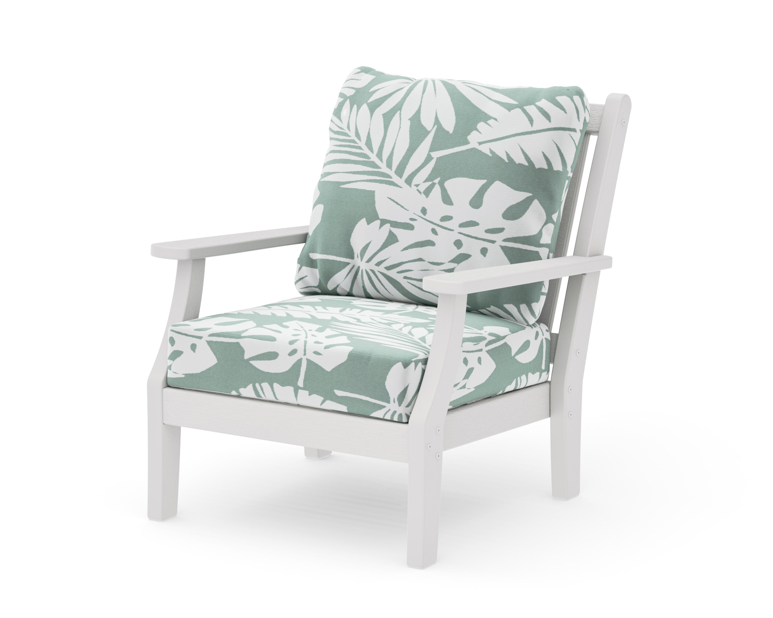 Wovendale Deep Seating Chair in Vintage White / Leaf Glacier Spa