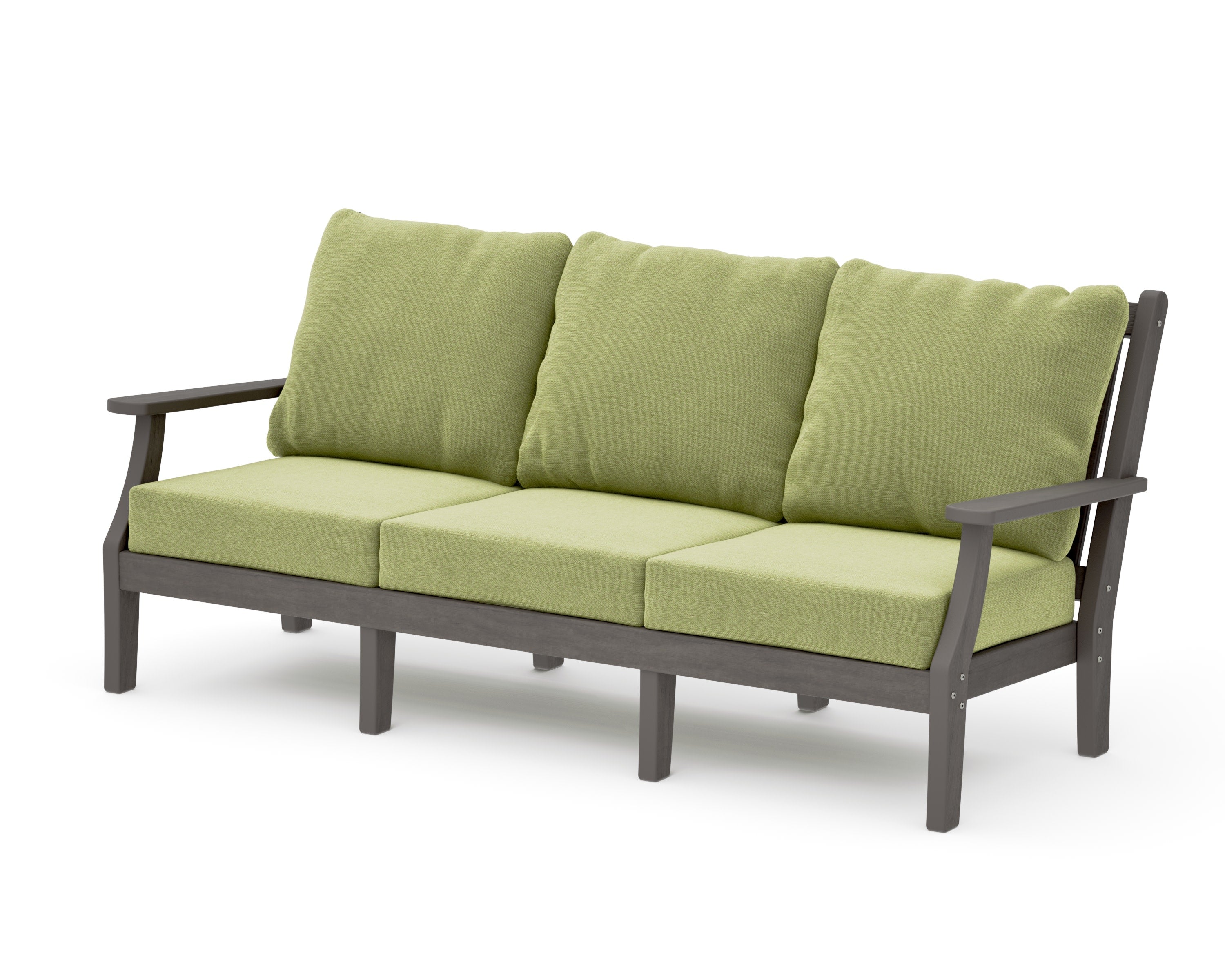 Wovendale Deep Seating Sofa in Driftwood / Chartreuse Boucle