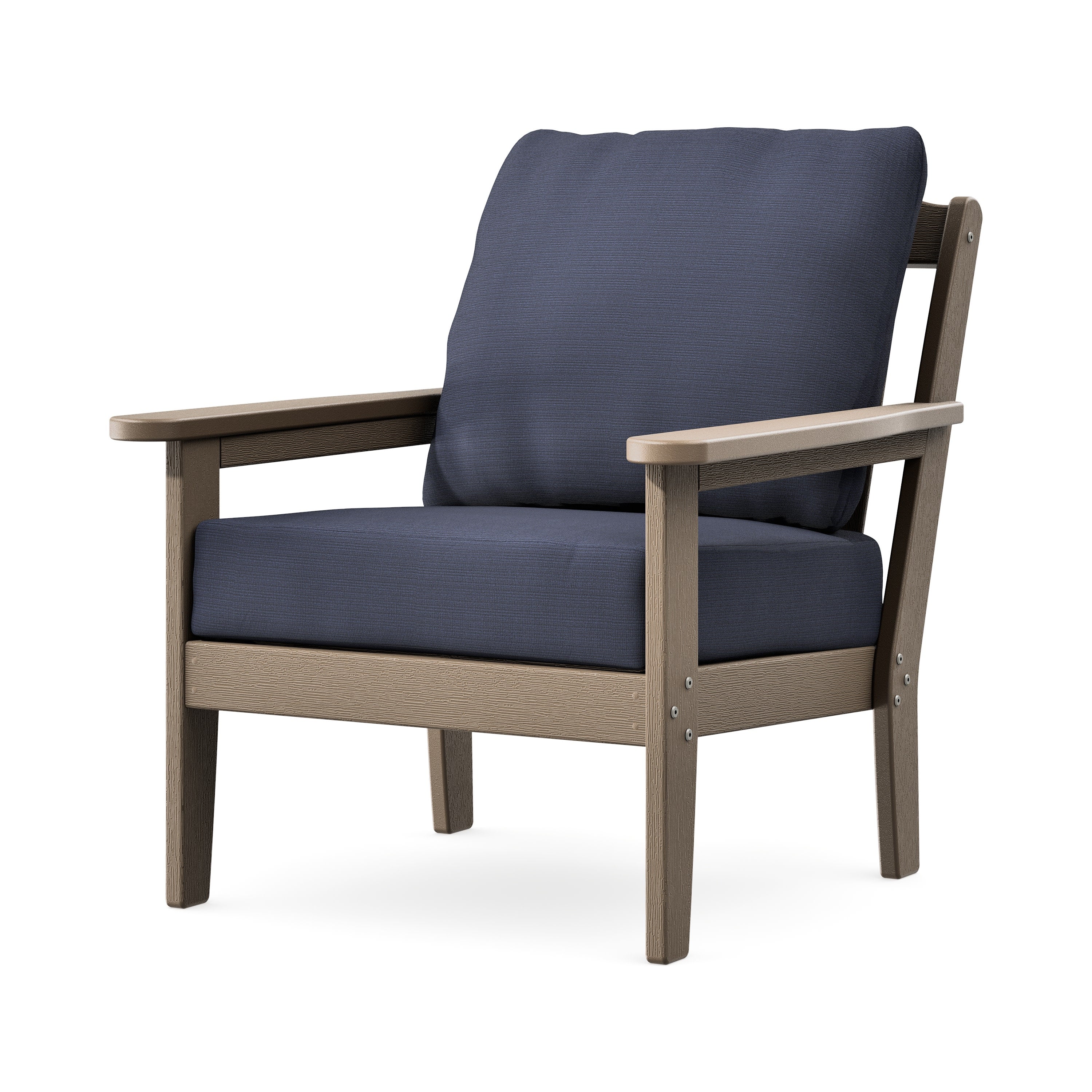 Cottage Deep Seating Chair in Vintage Sahara / Navy Linen