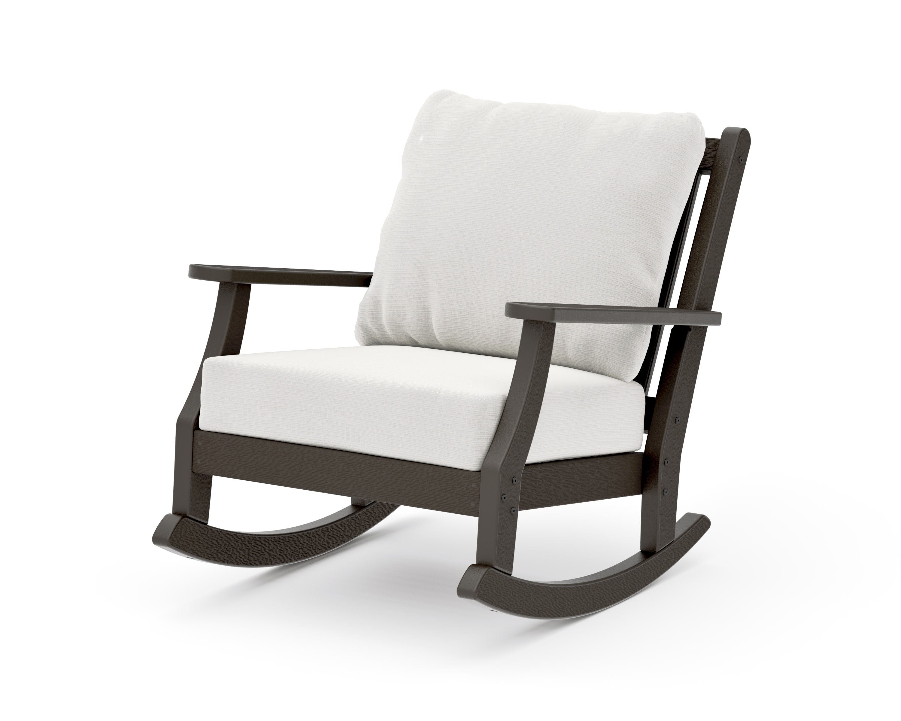 Wovendale Deep Seating Rocking Chair in Vintage Coffee / Natural Linen