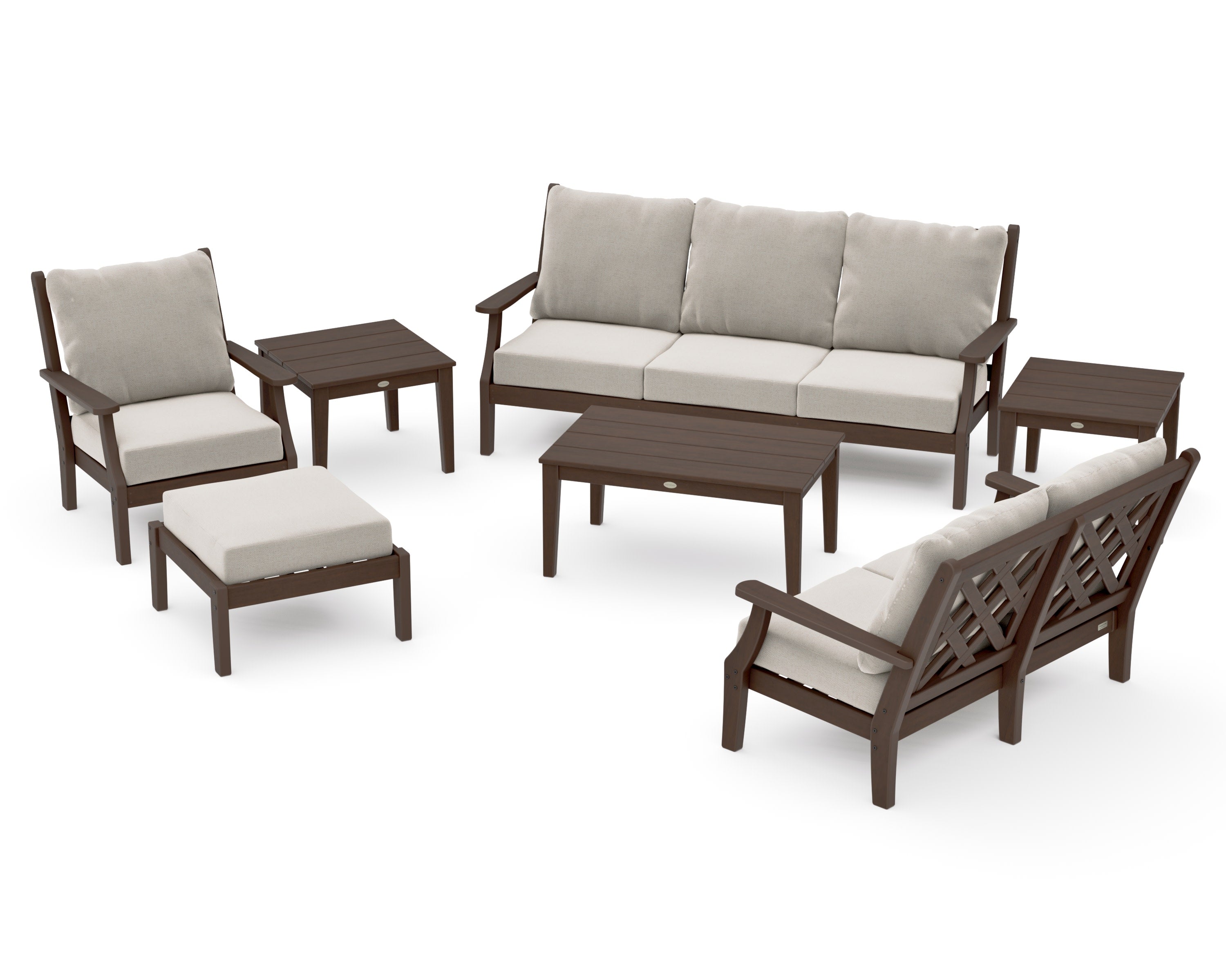 Wovendale 7-Piece Deep Seating Set in Kona / Dune Burlap