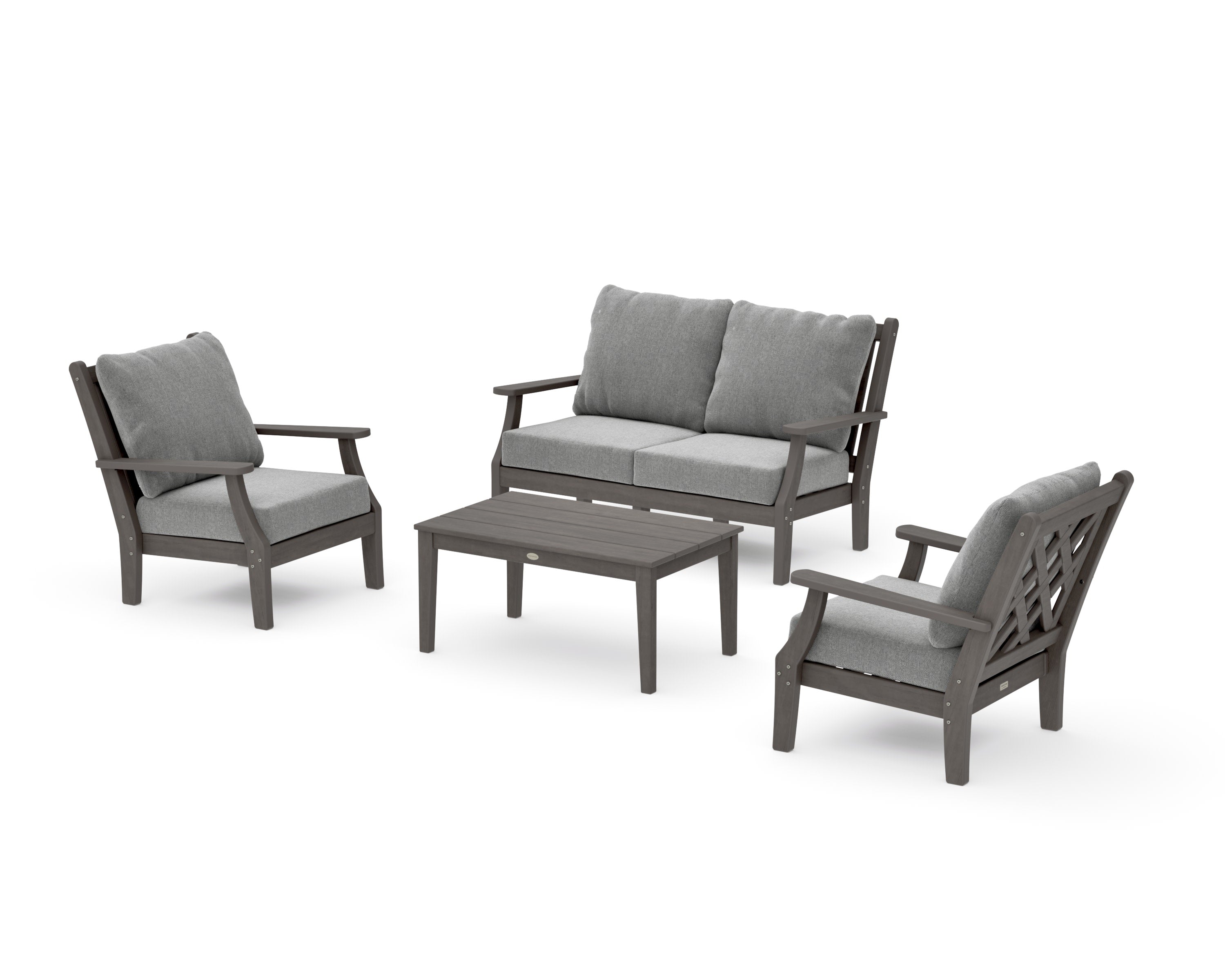 Wovendale 4-Piece Deep Seating Set with Loveseat in Driftwood / Grey Mist