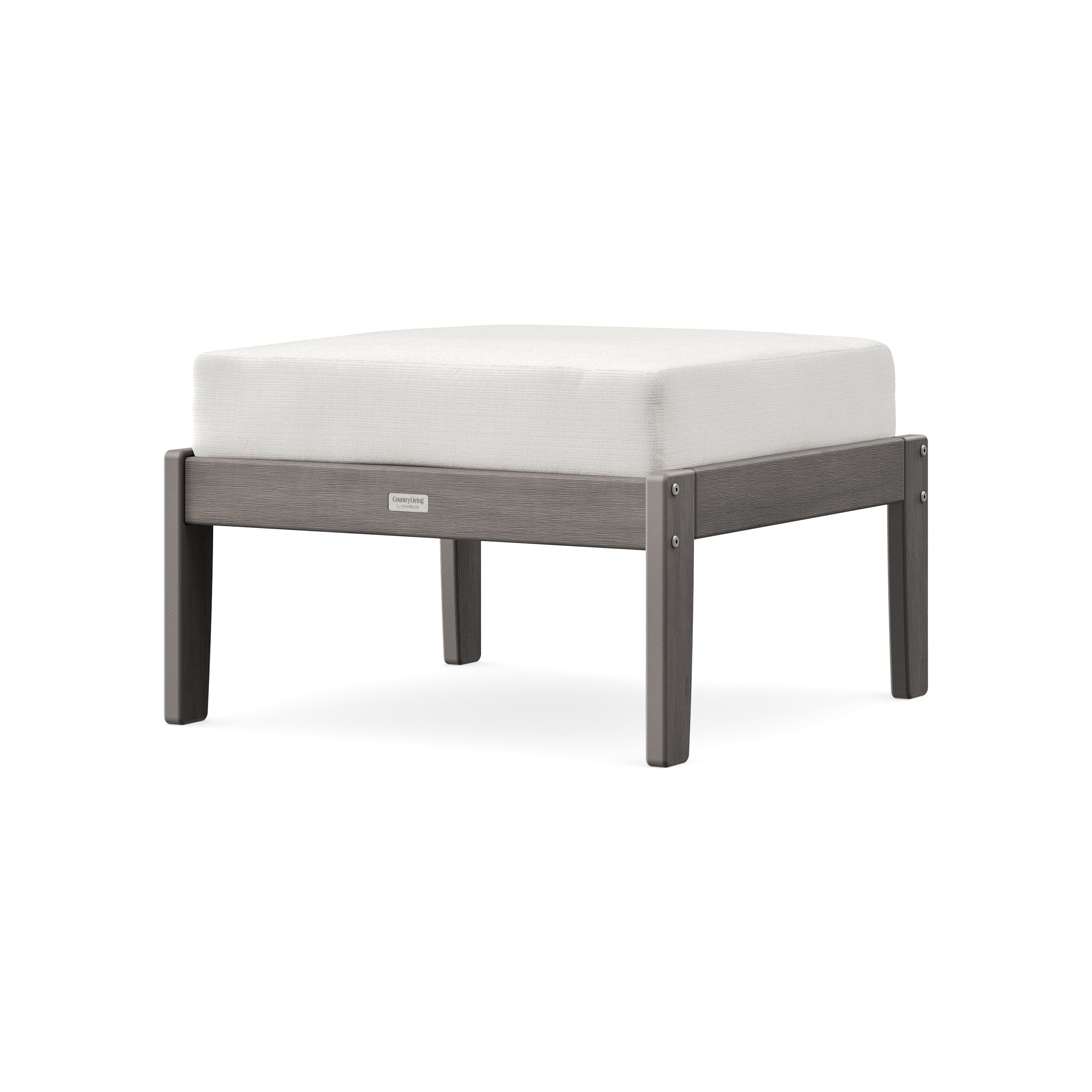 Cottage Deep Seating Ottoman in Driftwood / Natural Linen
