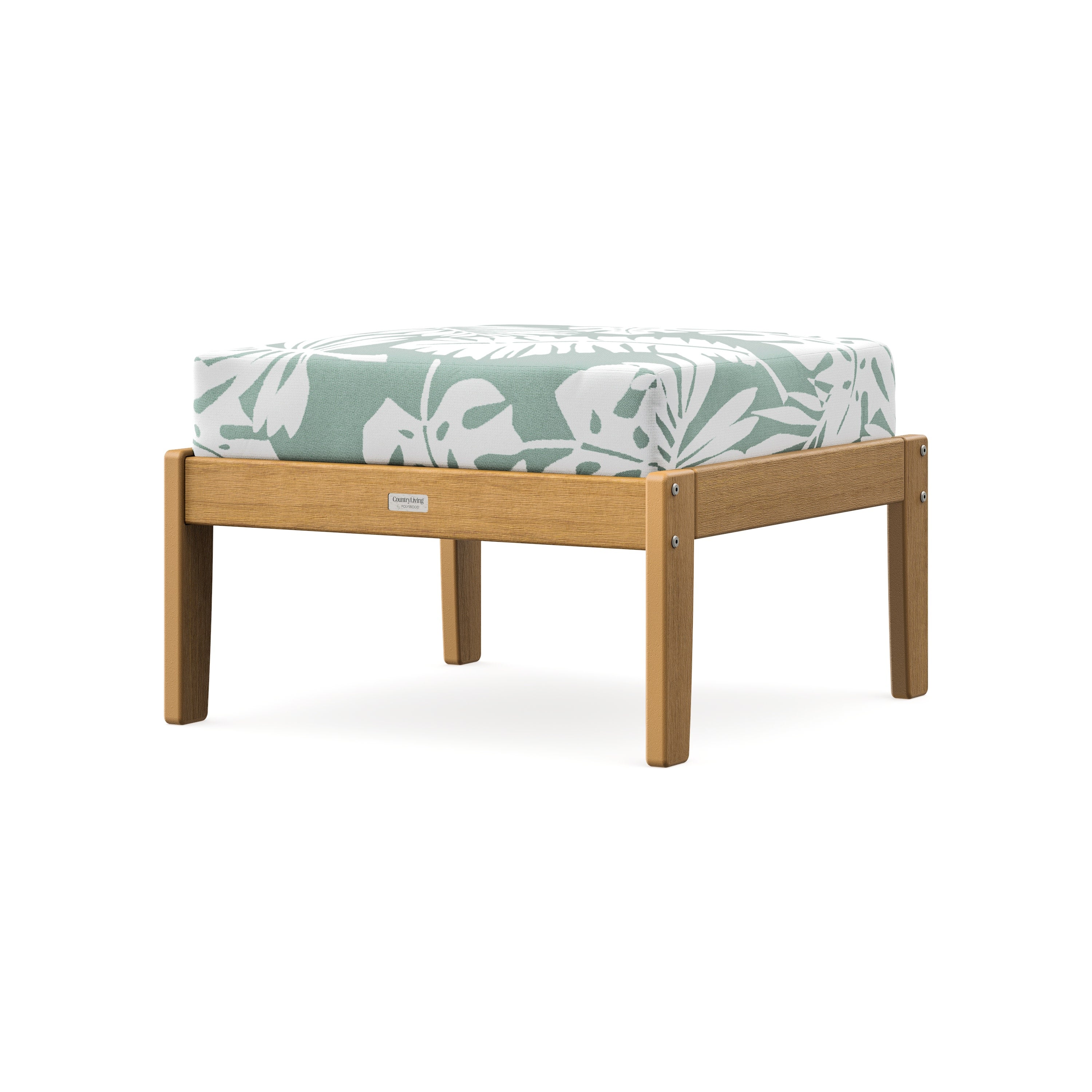 Cottage Deep Seating Ottoman in Natural / Leaf Glacier Spa