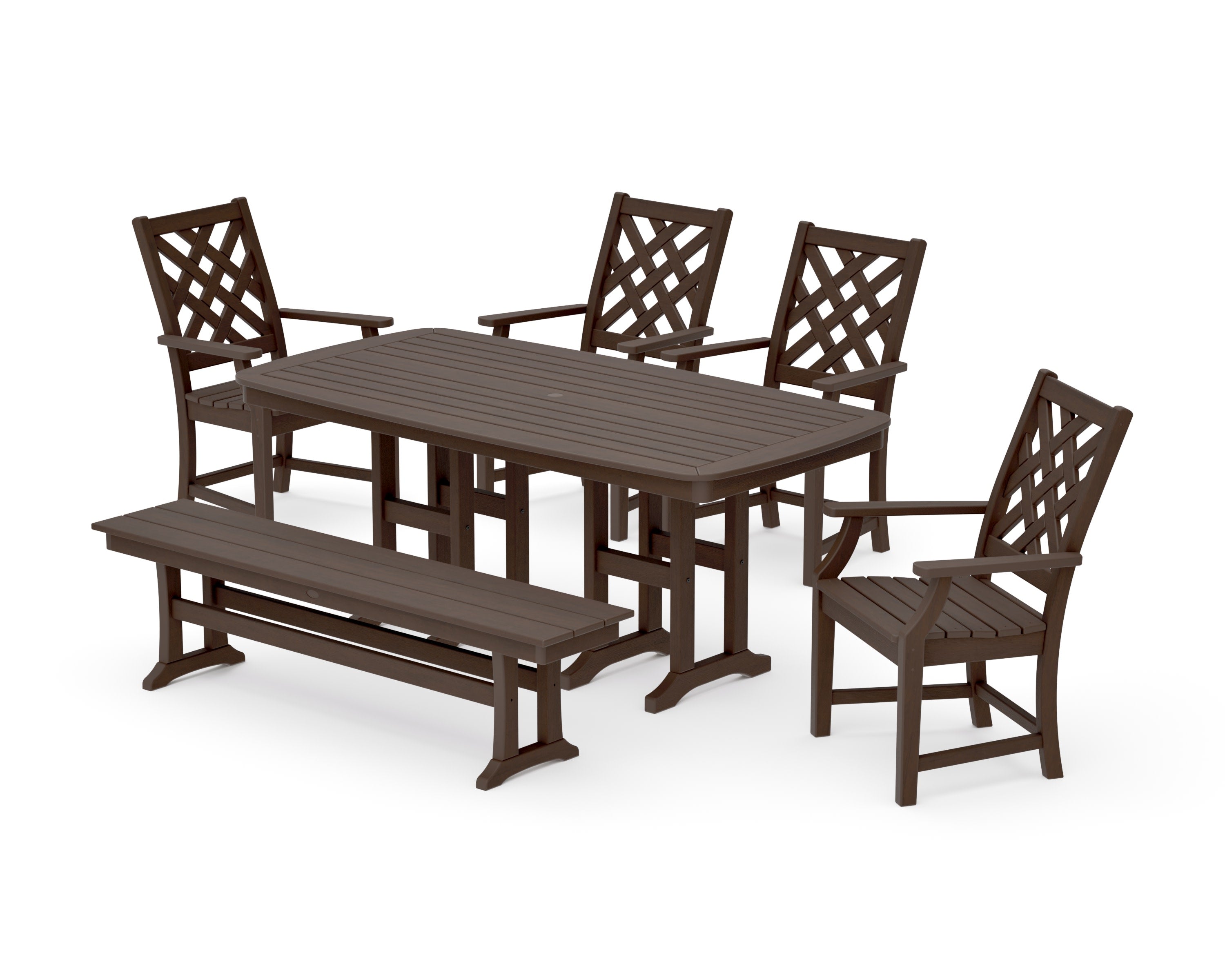 Wovendale 6-Piece Farmhouse Dining Set with Bench in Kona