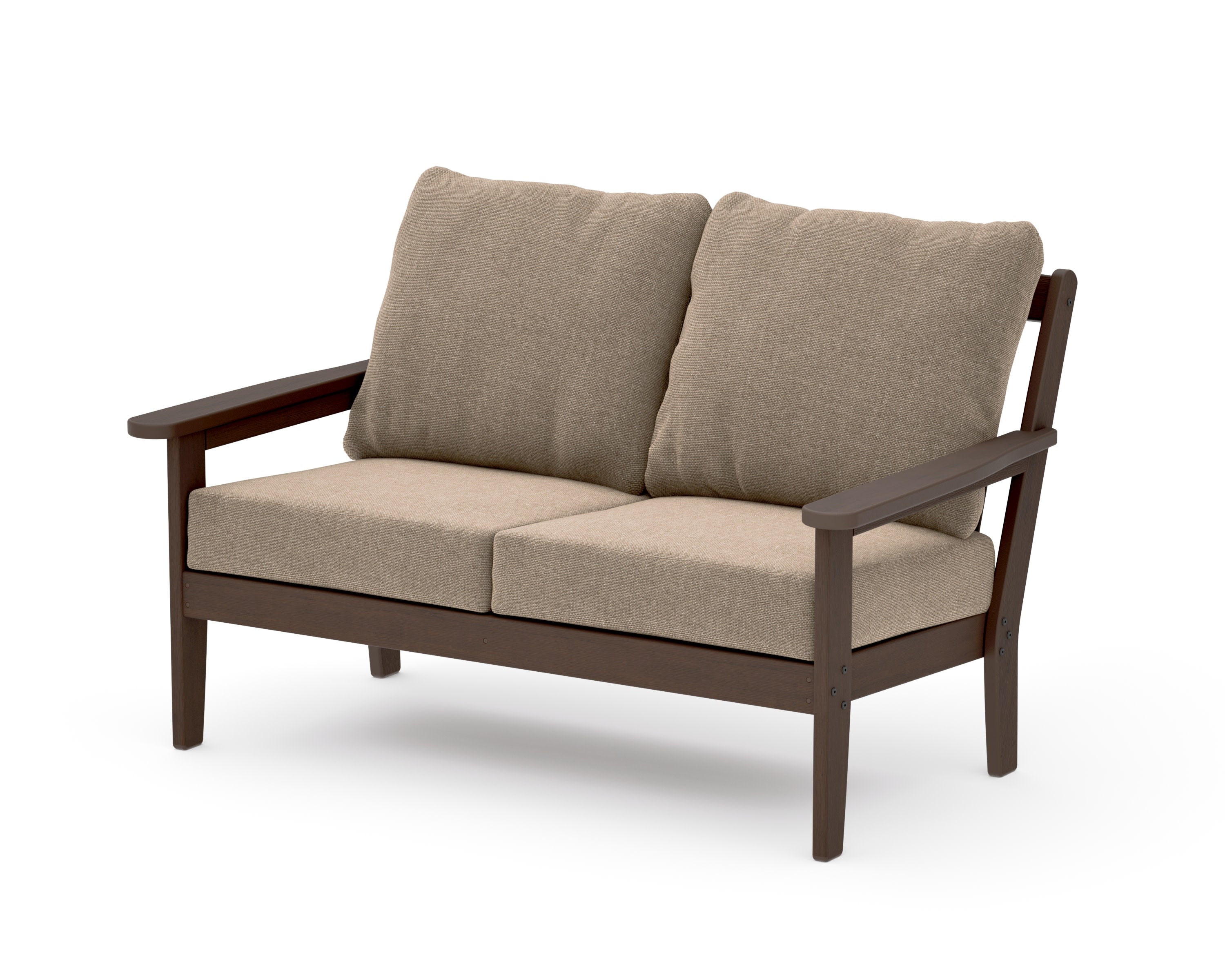 Cottage Deep Seating Loveseat in Kona / Spiced Burlap