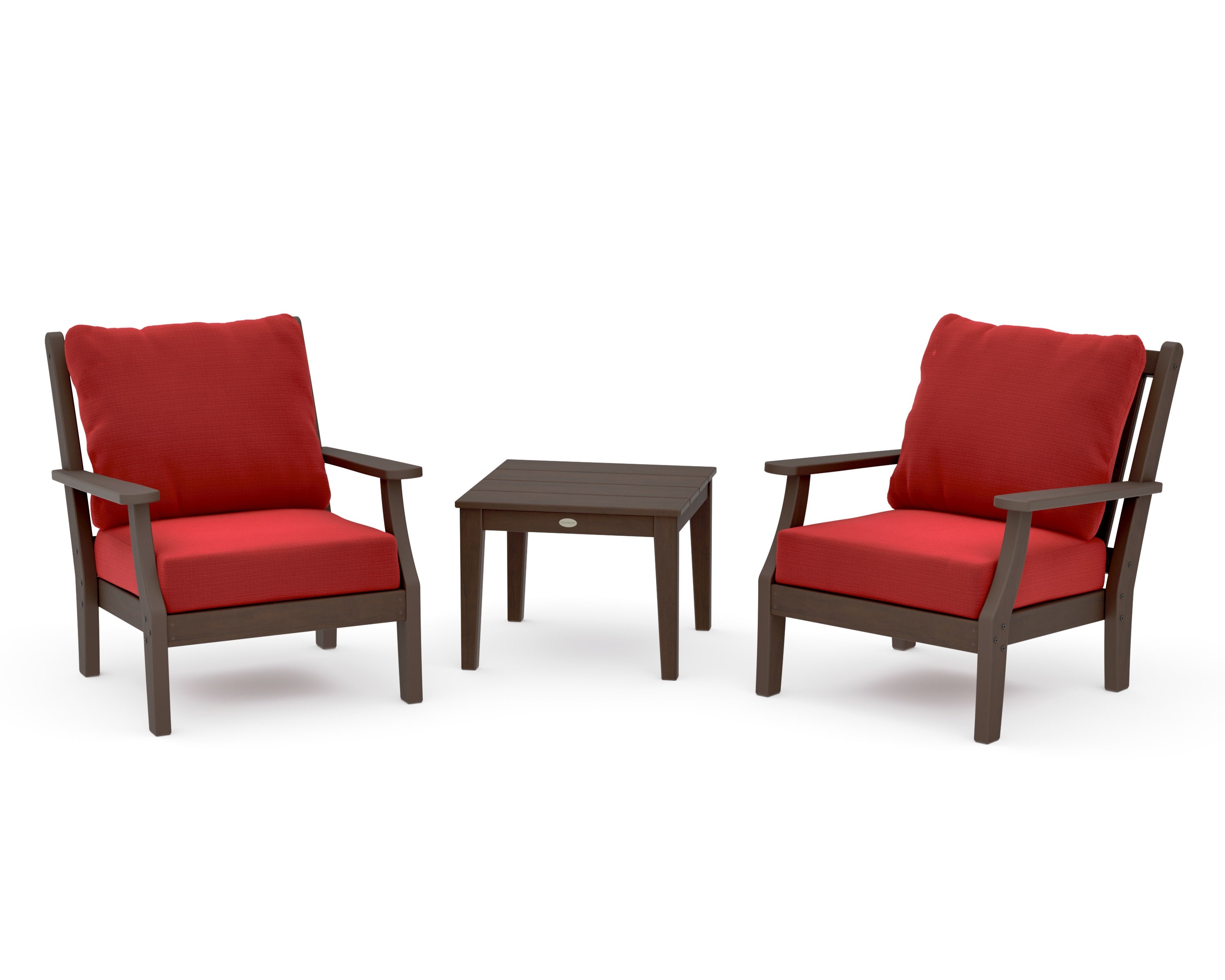 Wovendale 3-Piece Deep Seating Set in Kona / Crimson Linen