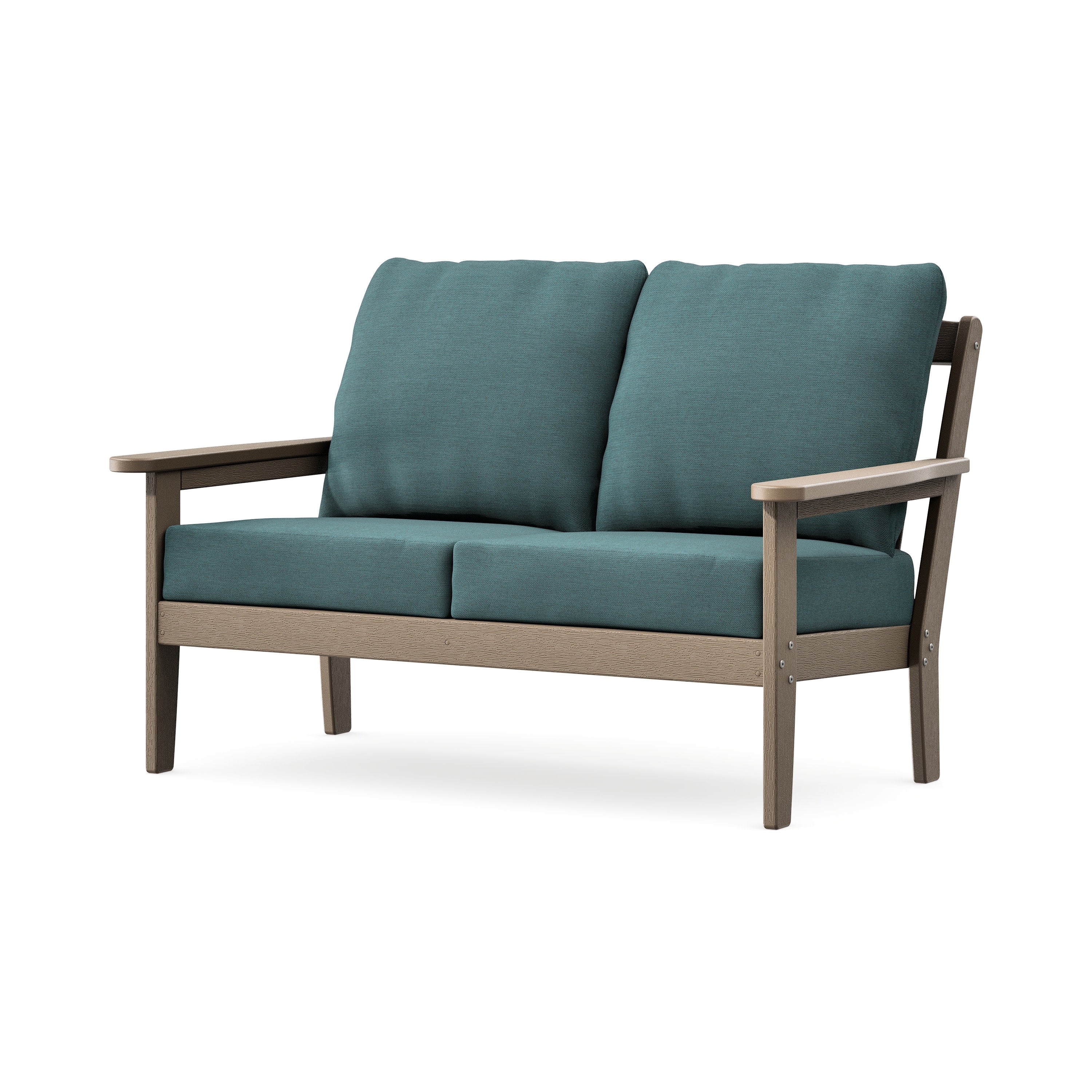 Cottage Deep Seating Loveseat in Vintage Sahara / Ocean Teal