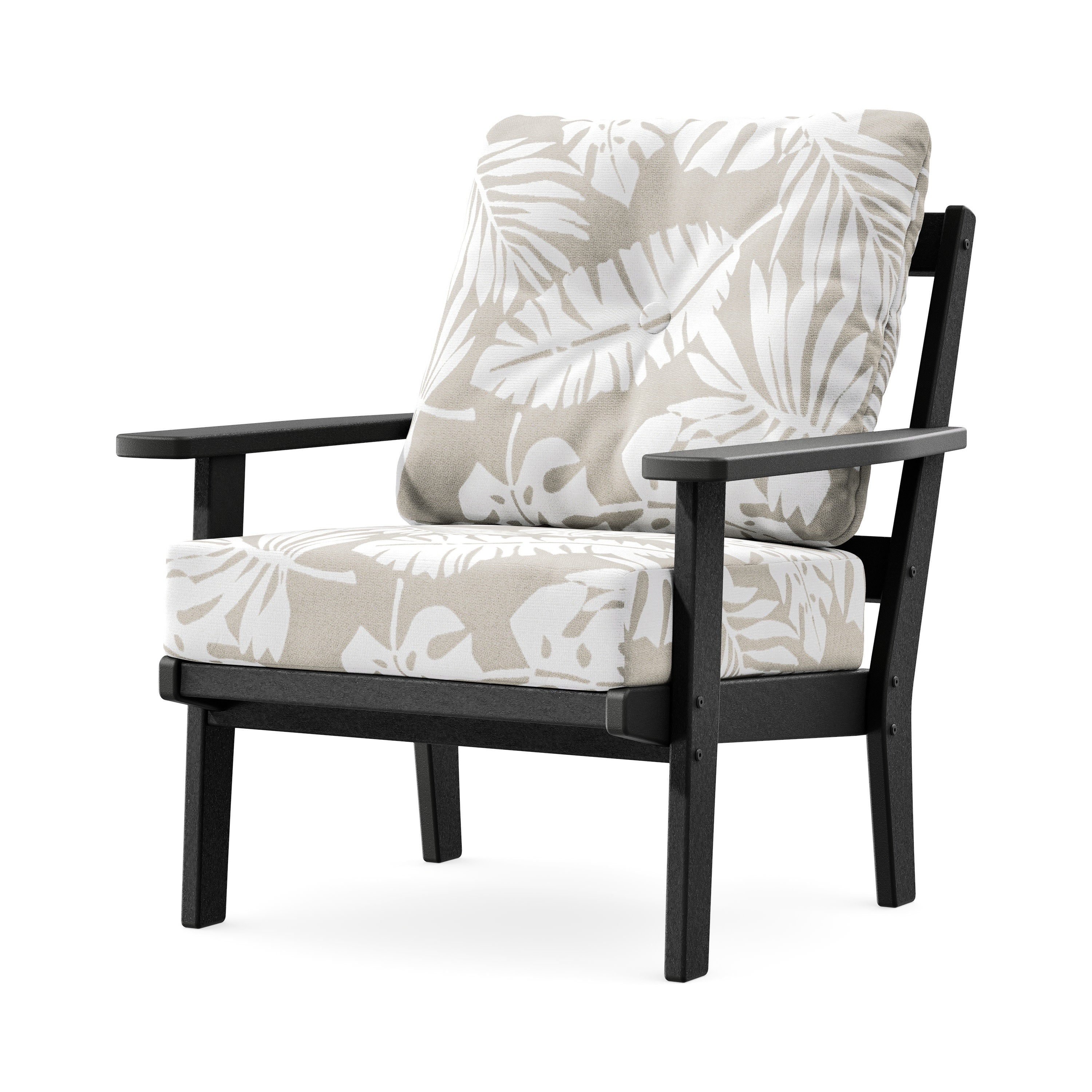 Prairie Deep Seating Chair in Black / Leaf Dune Burlap