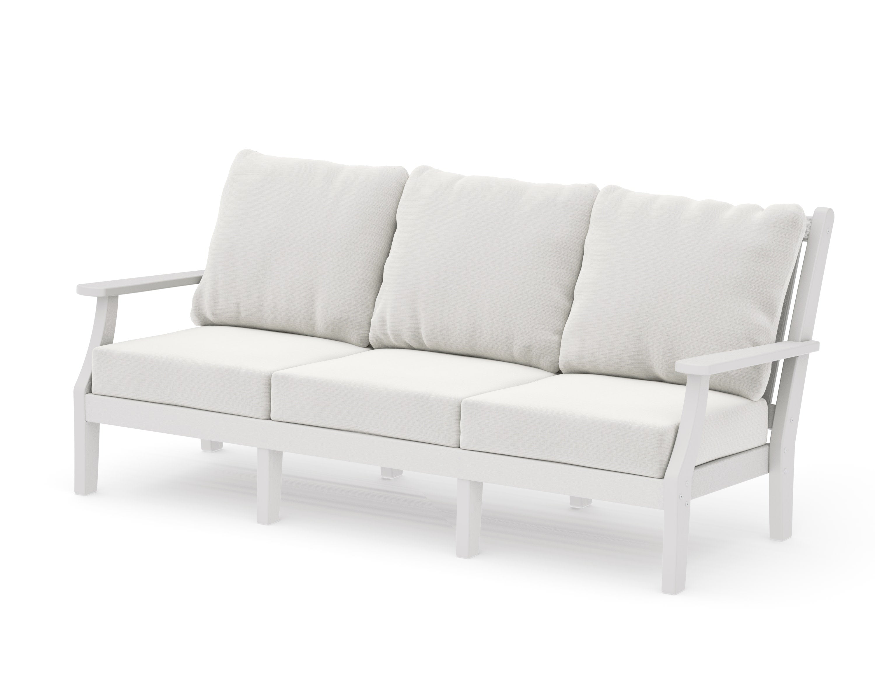 Wovendale Deep Seating Sofa in Vintage White / Natural Linen