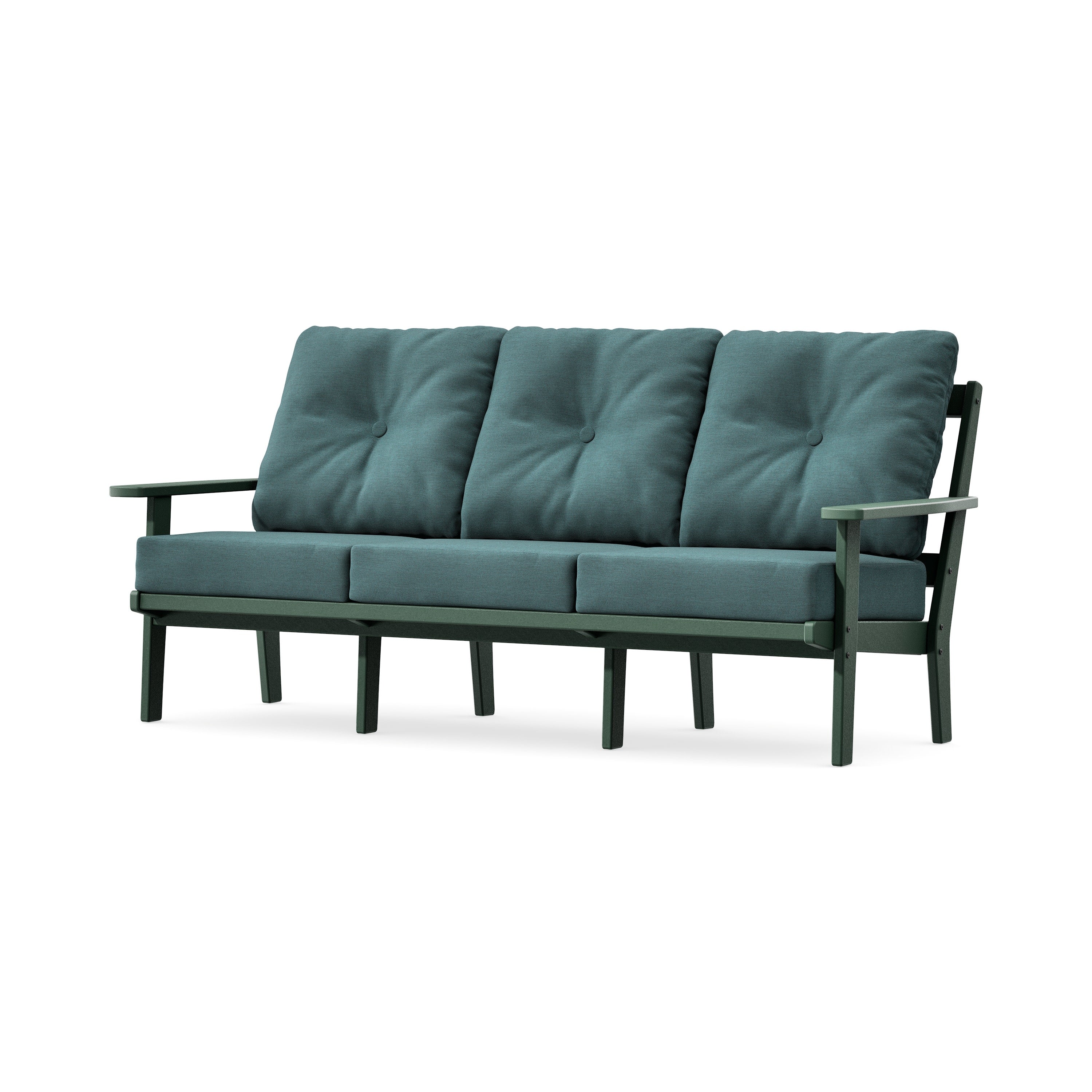 PrairieDeep Seating Sofa in Green / Ocean Teal