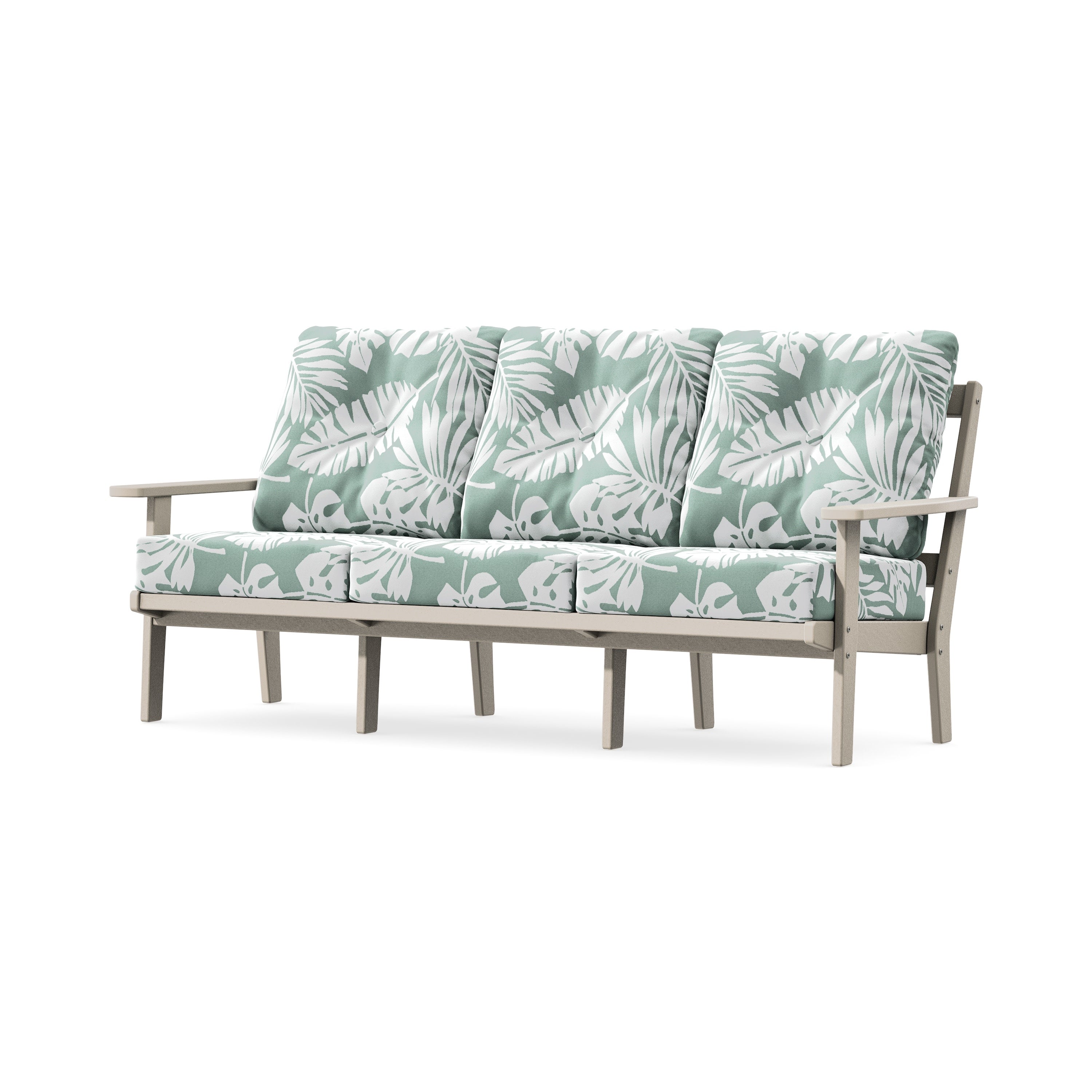 PrairieDeep Seating Sofa in Sand / Leaf Glacier Spa
