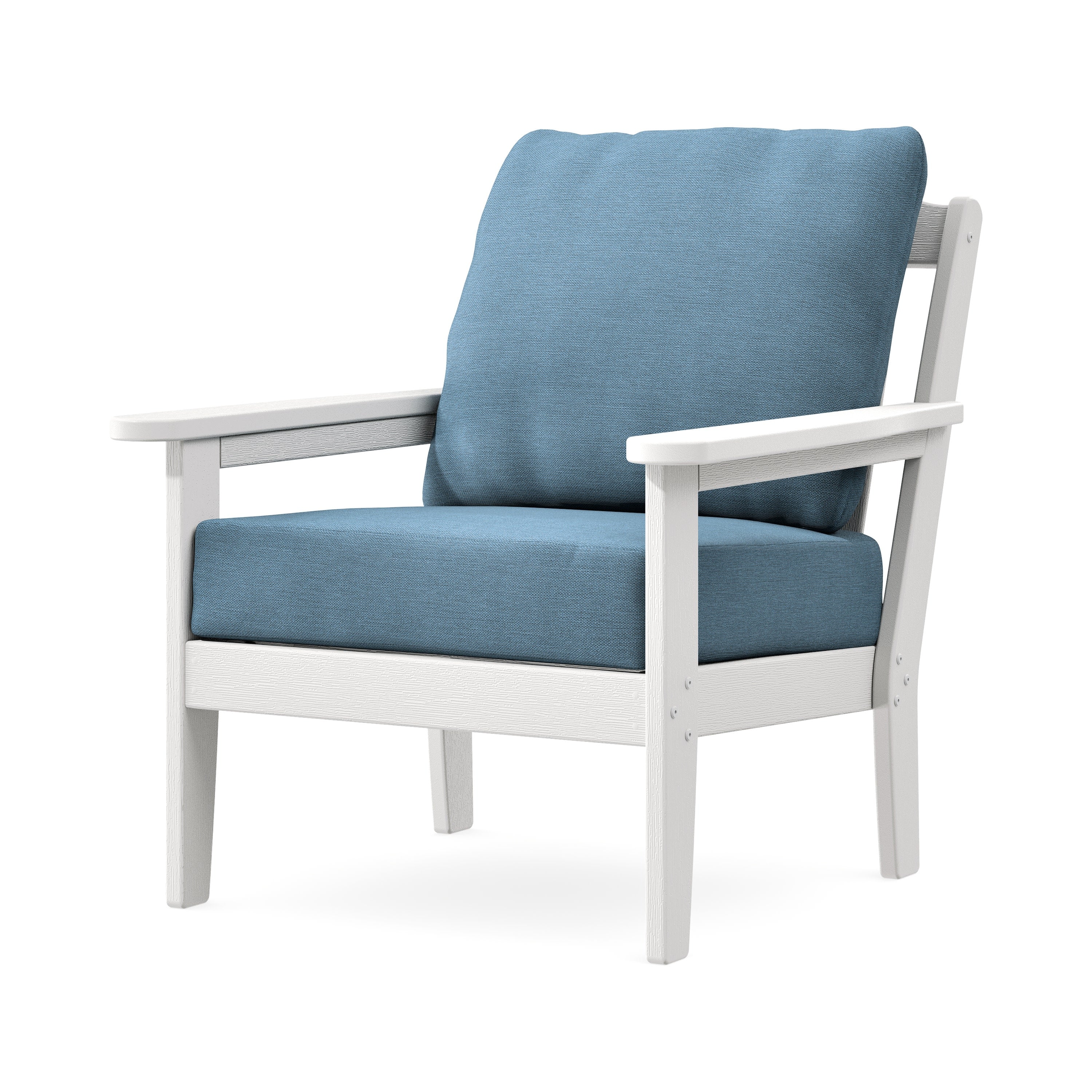 Cottage Deep Seating Chair in Vintage White / Sky Blue