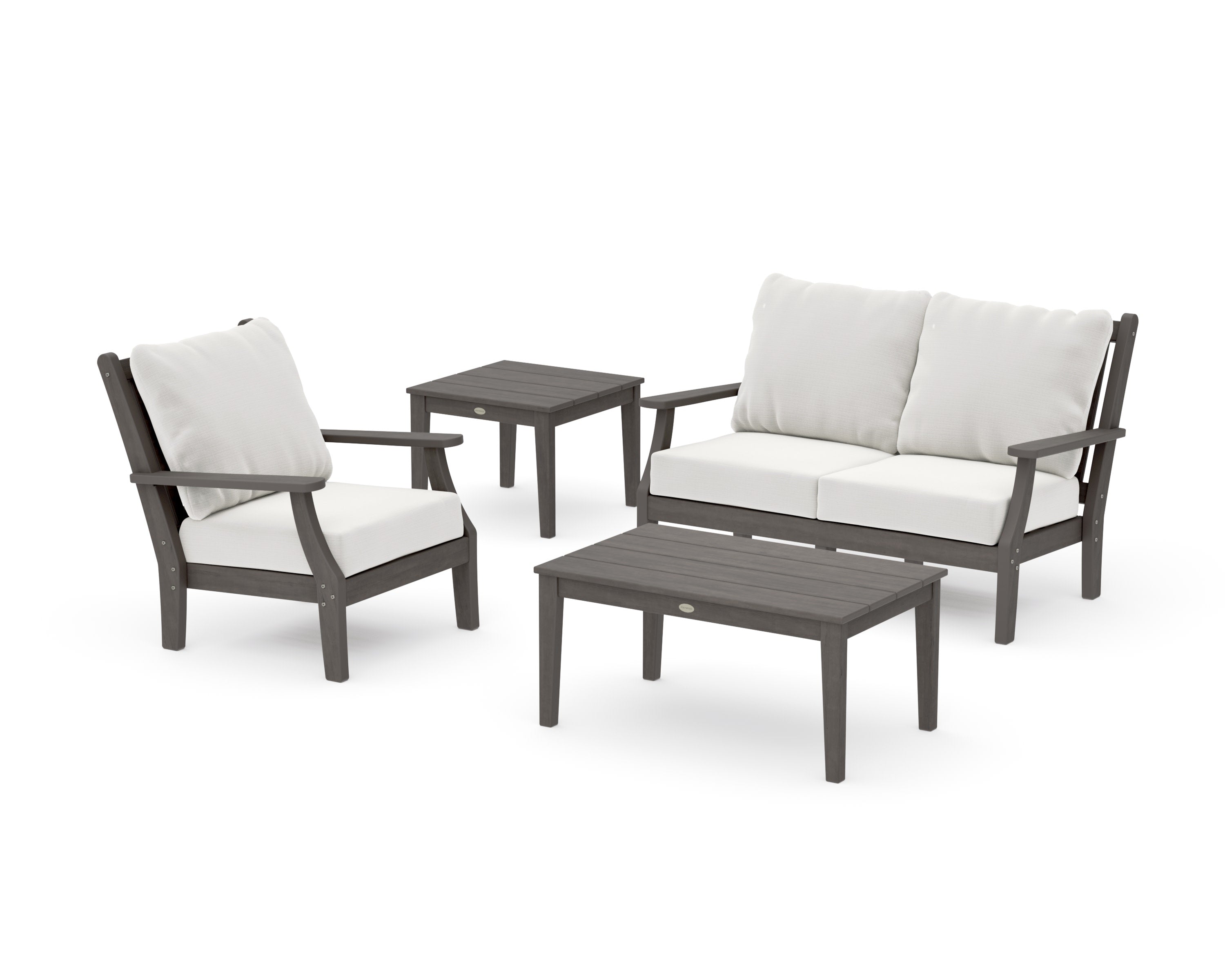 Wovendale 4-Piece Deep Seating Set in Driftwood / Natural Linen