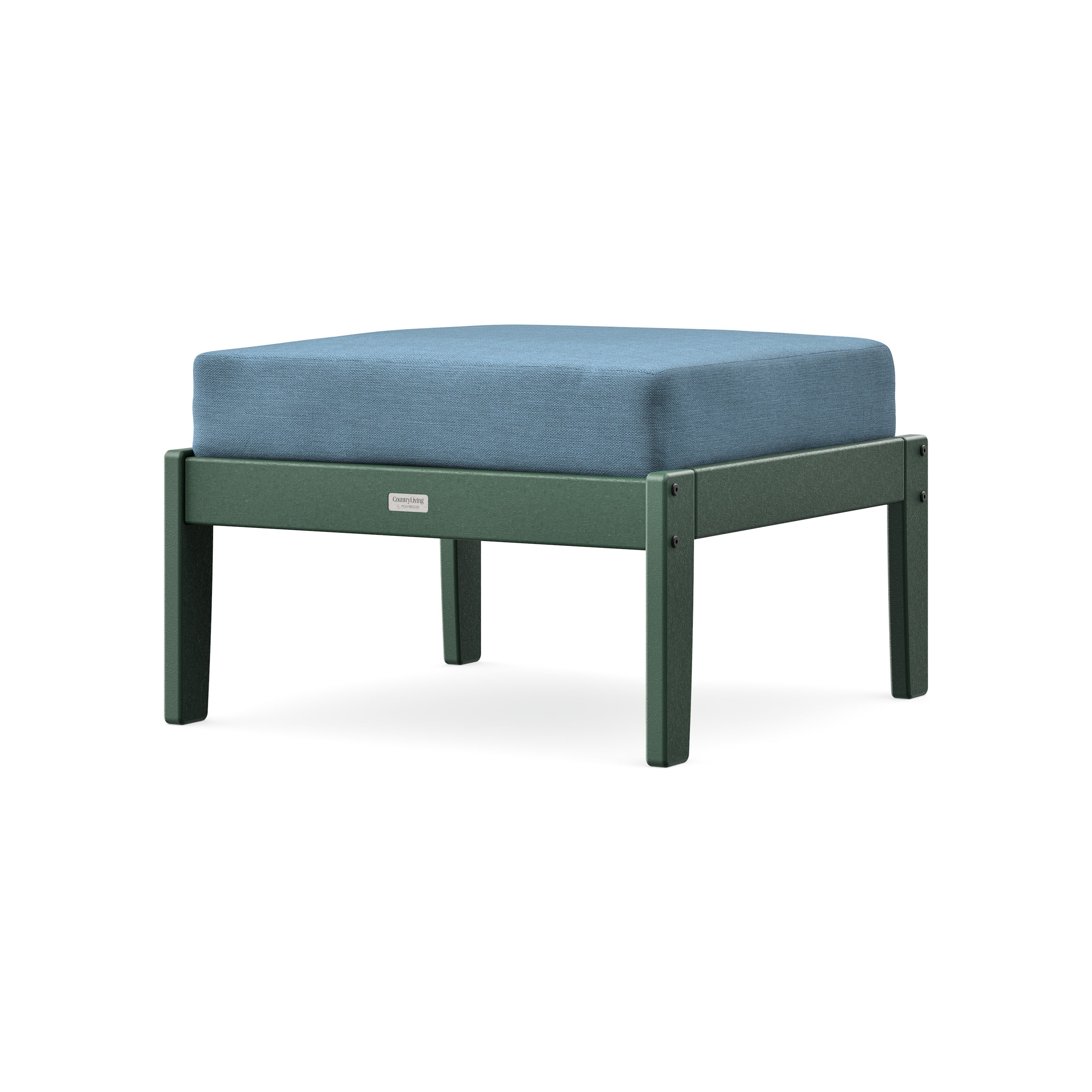 Cottage Deep Seating Ottoman in Green / Sky Blue
