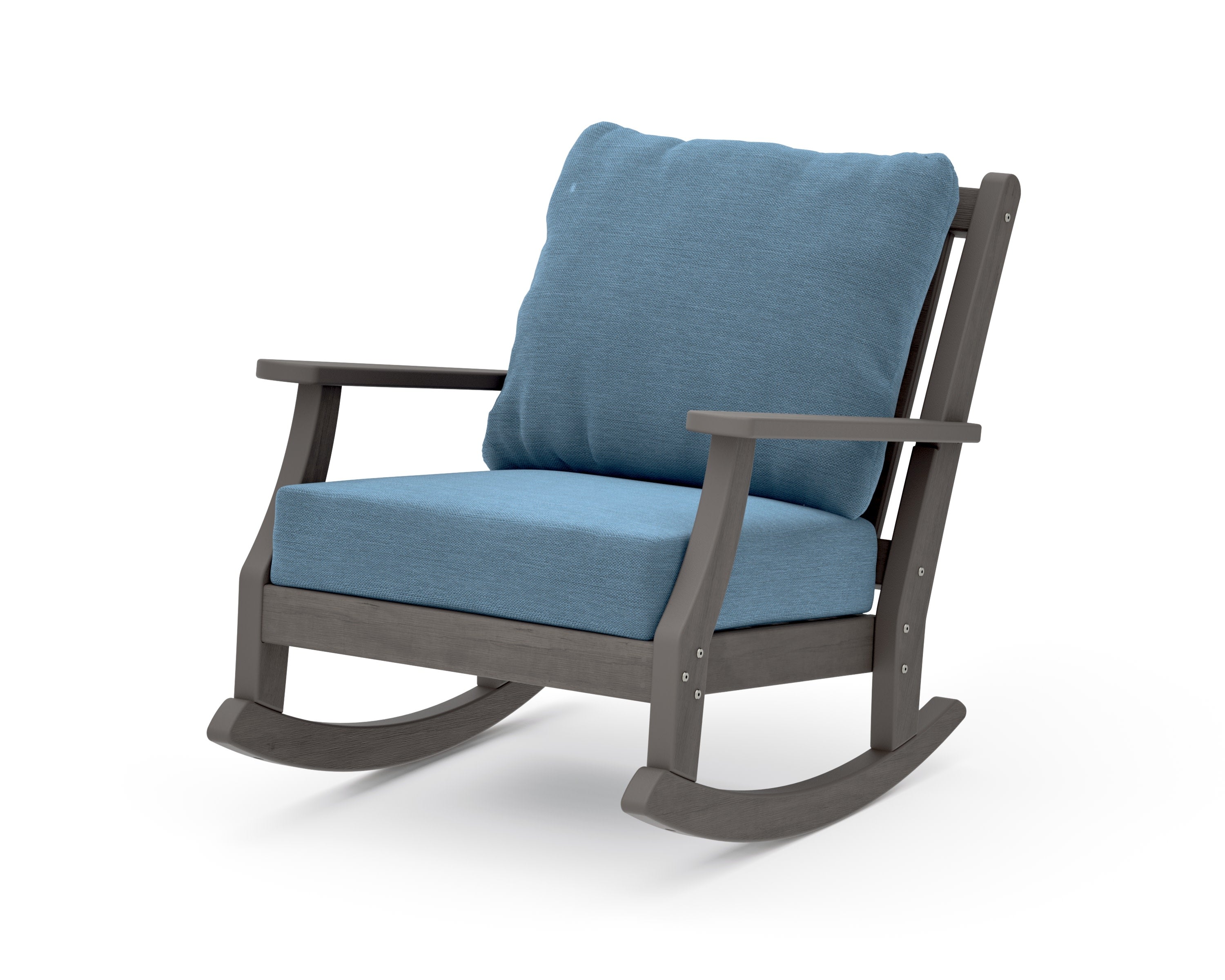 Wovendale Deep Seating Rocking Chair in Driftwood / Sky Blue