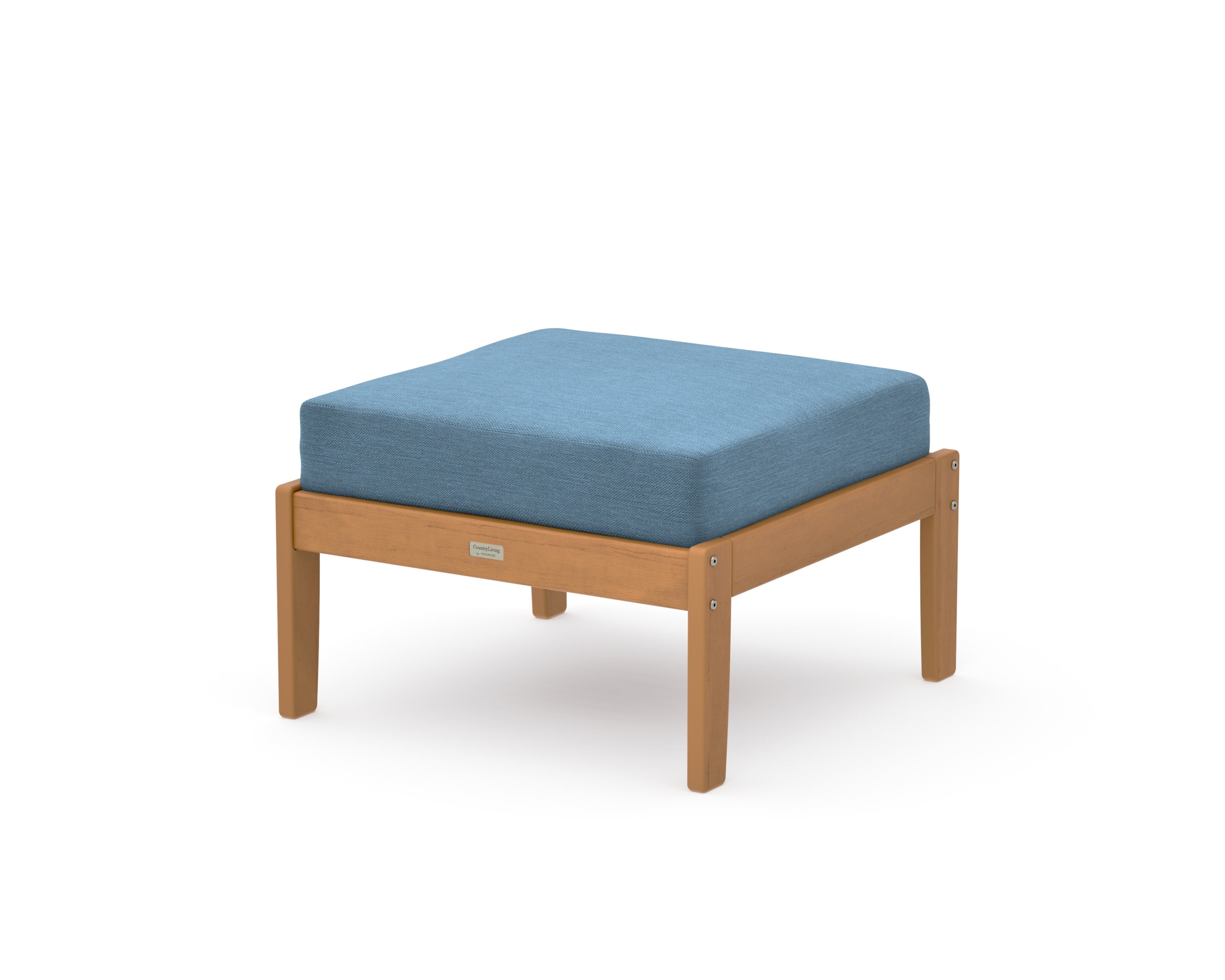 Cottage Deep Seating Ottoman in Natural / Sky Blue