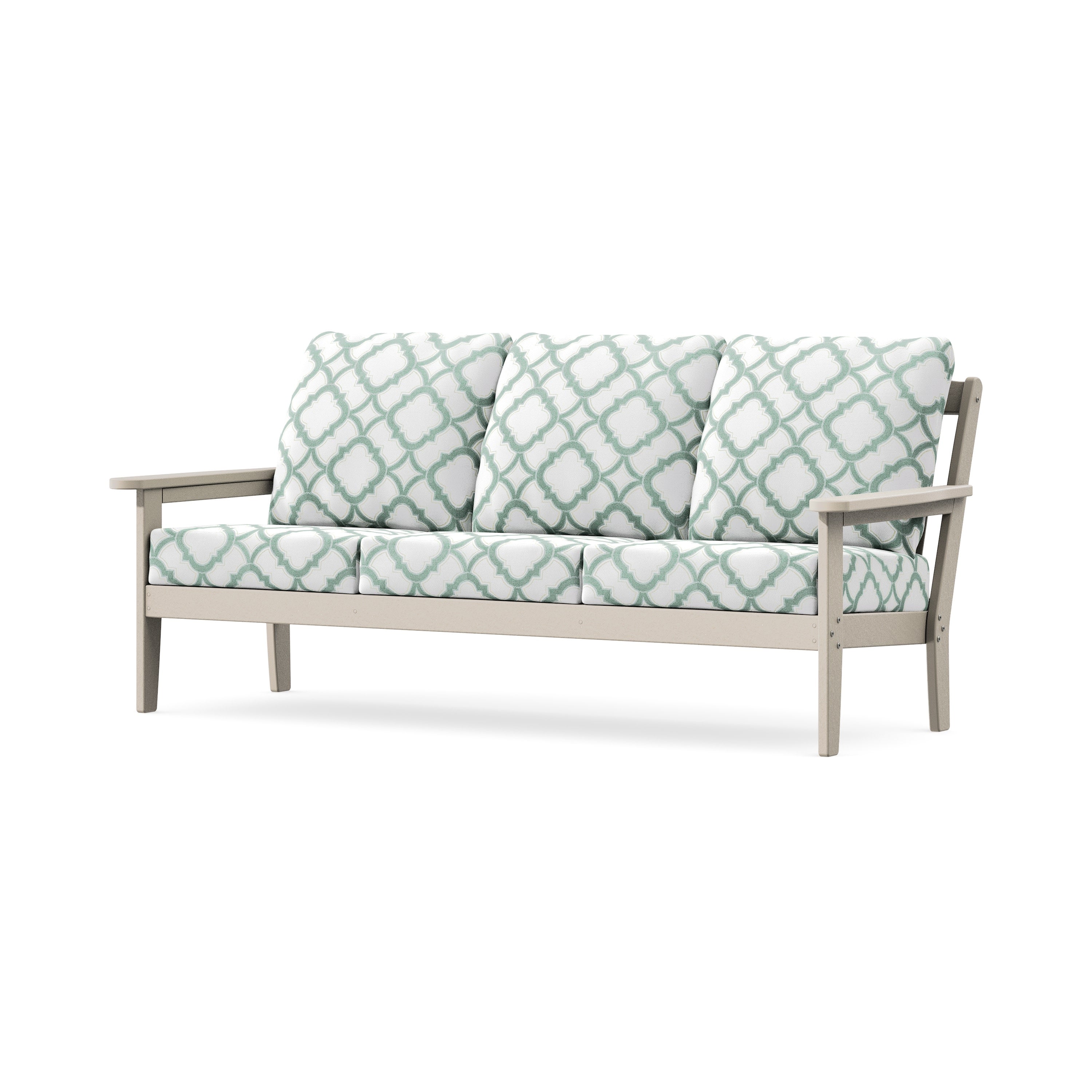 Cottage Deep Seating Sofa in Sand / Trellis Glacier Spa